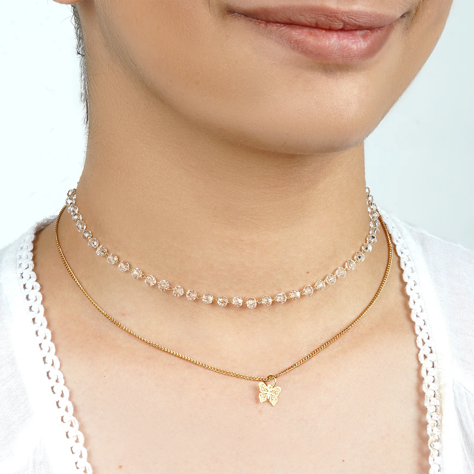 Beaded Wing Layered Necklace - Image 5