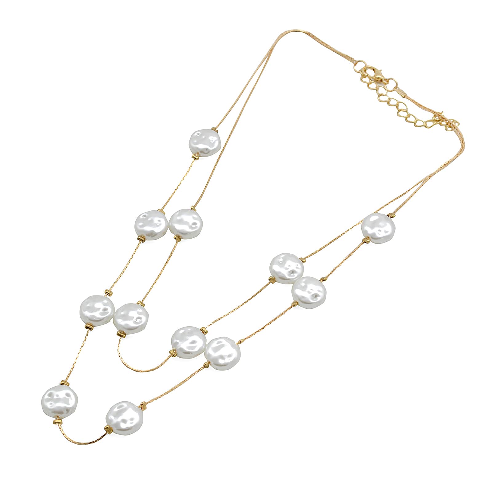 Beady Layered Pearl Necklace - Image 3
