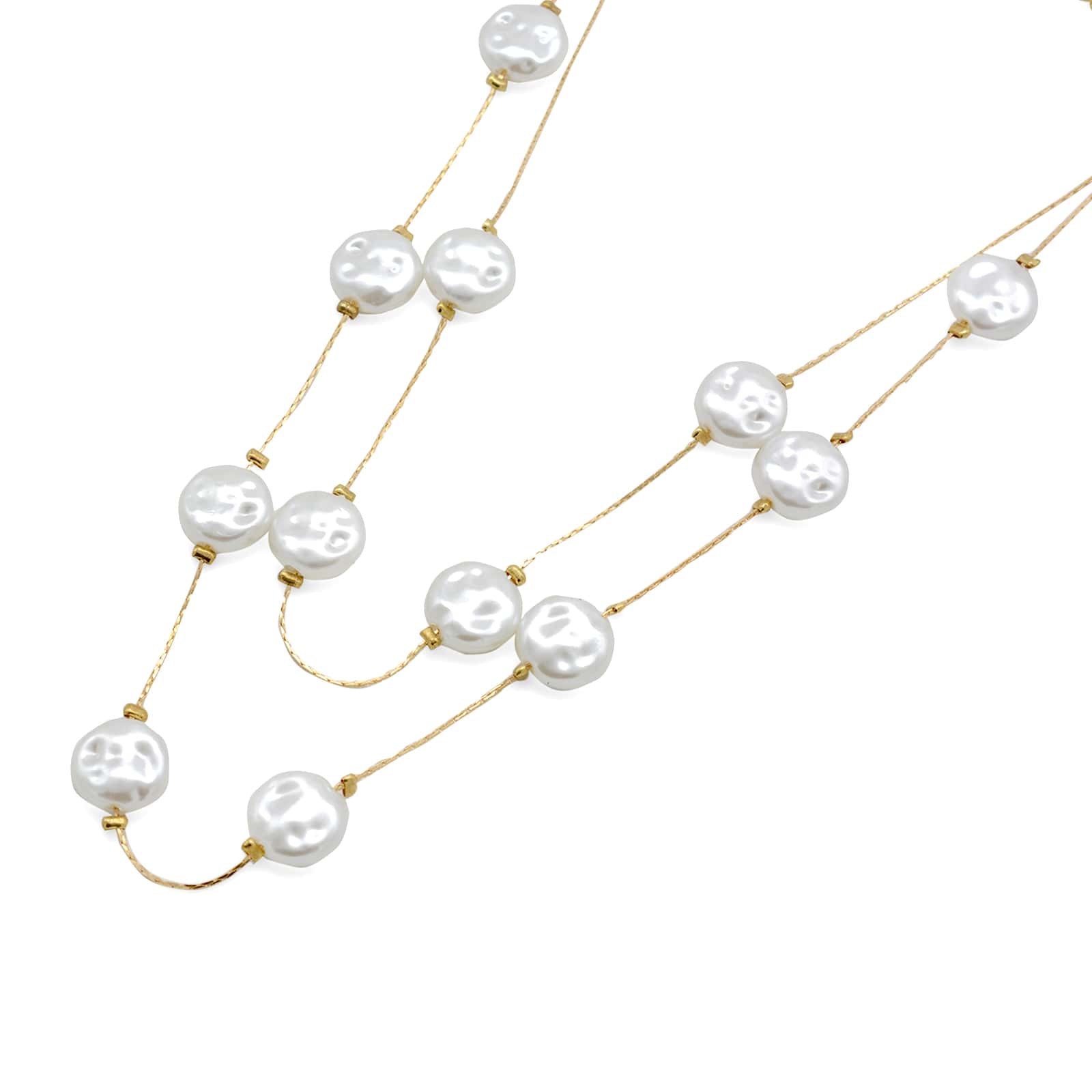 Beady Layered Pearl Necklace - Image 4