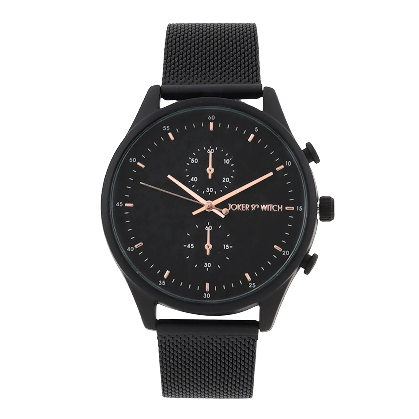 Beetle Black Large Dial Mesh Strap Men's Watch - Image 3