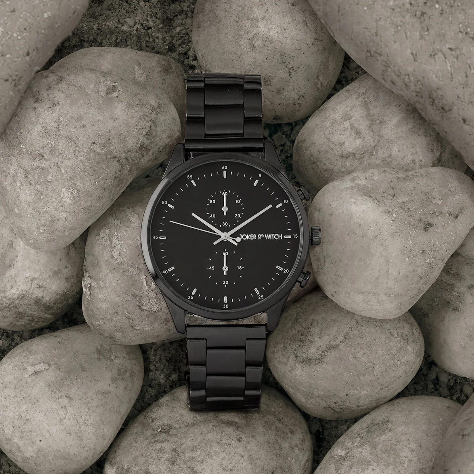 Beetle Black Large Dial Linked Chain Strap Men's Watch - Image 2