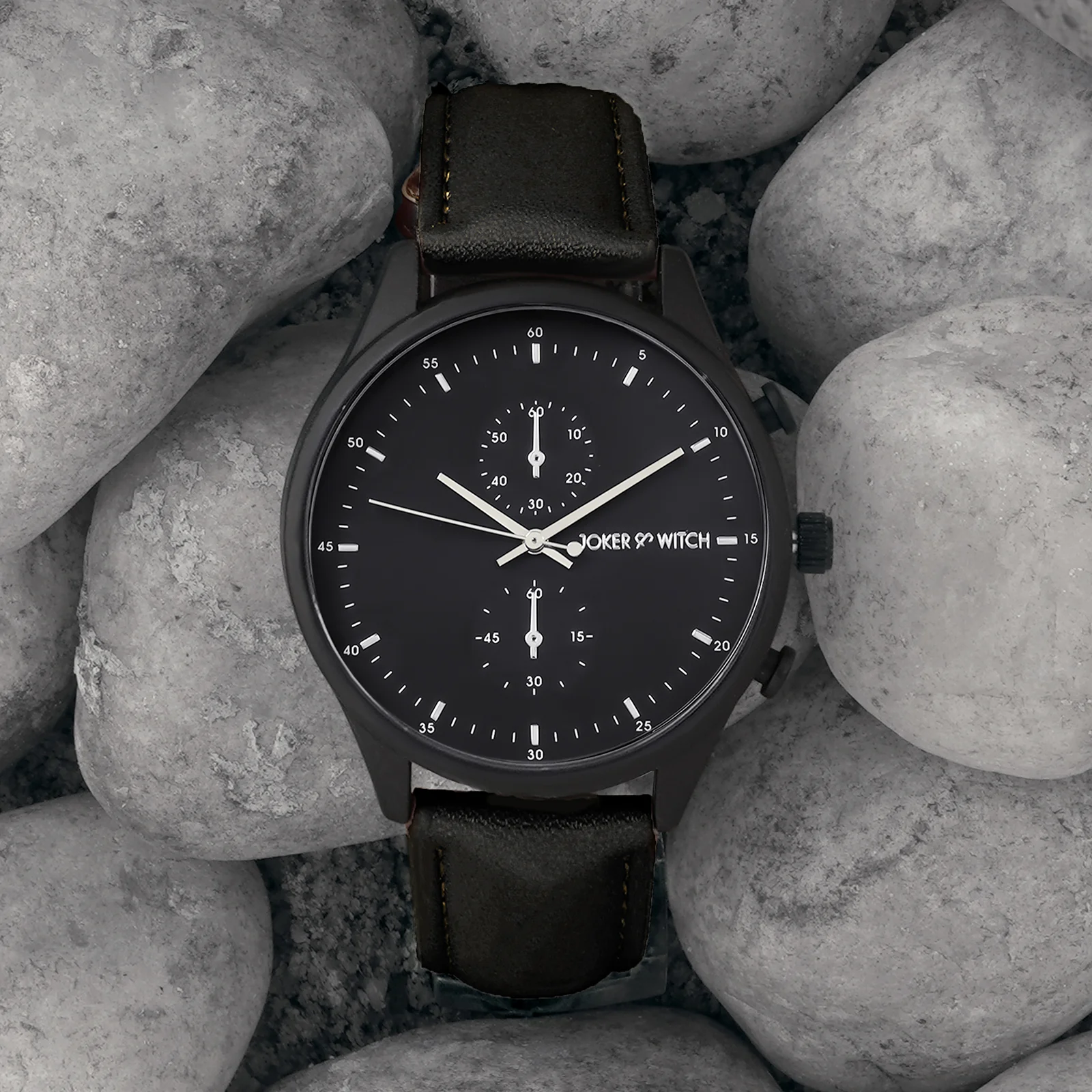 Beetle Black Large Dial PU Strap Men's Watch - Image 3