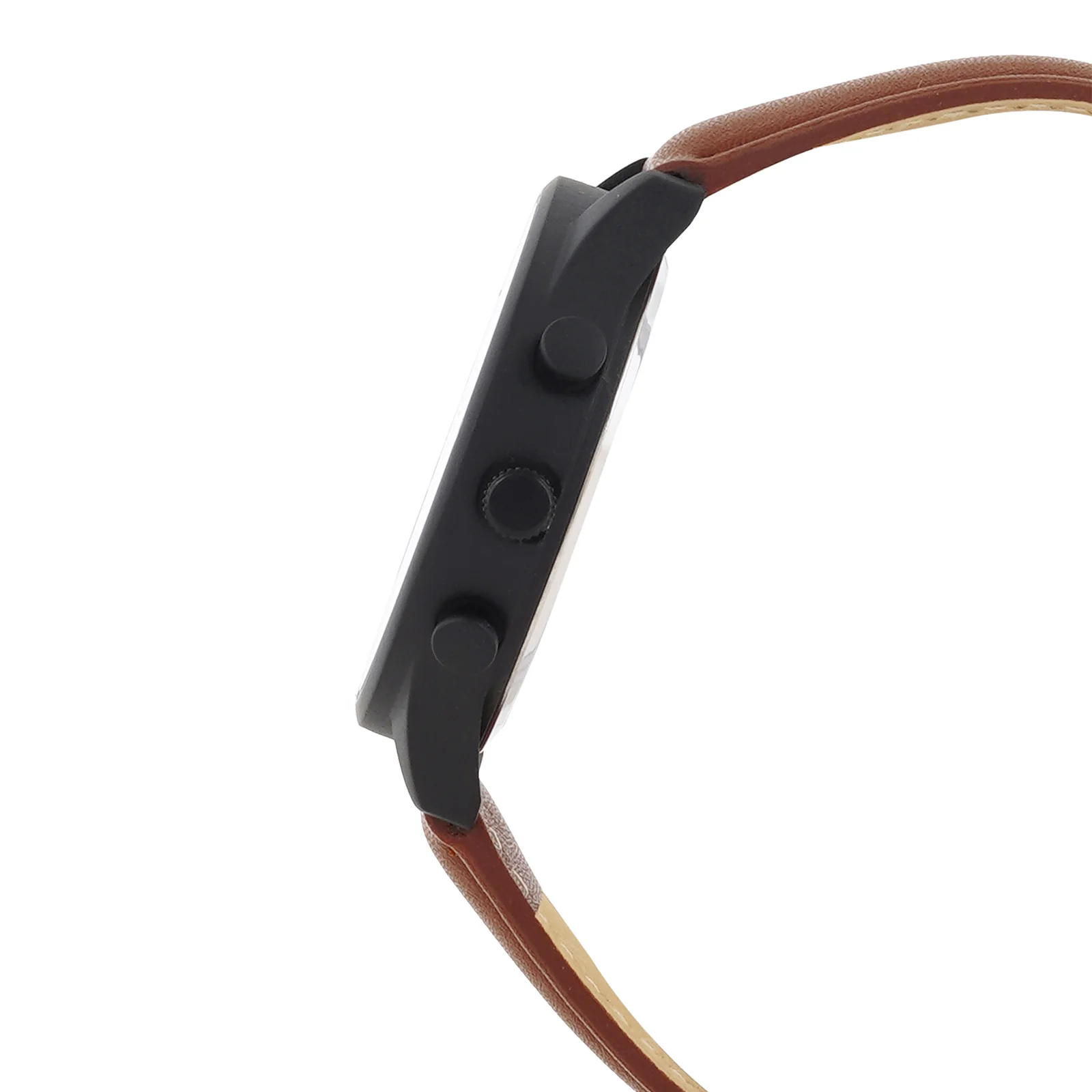Beetle Black Large Dial Brown PU Strap Men's Watch - Image 5