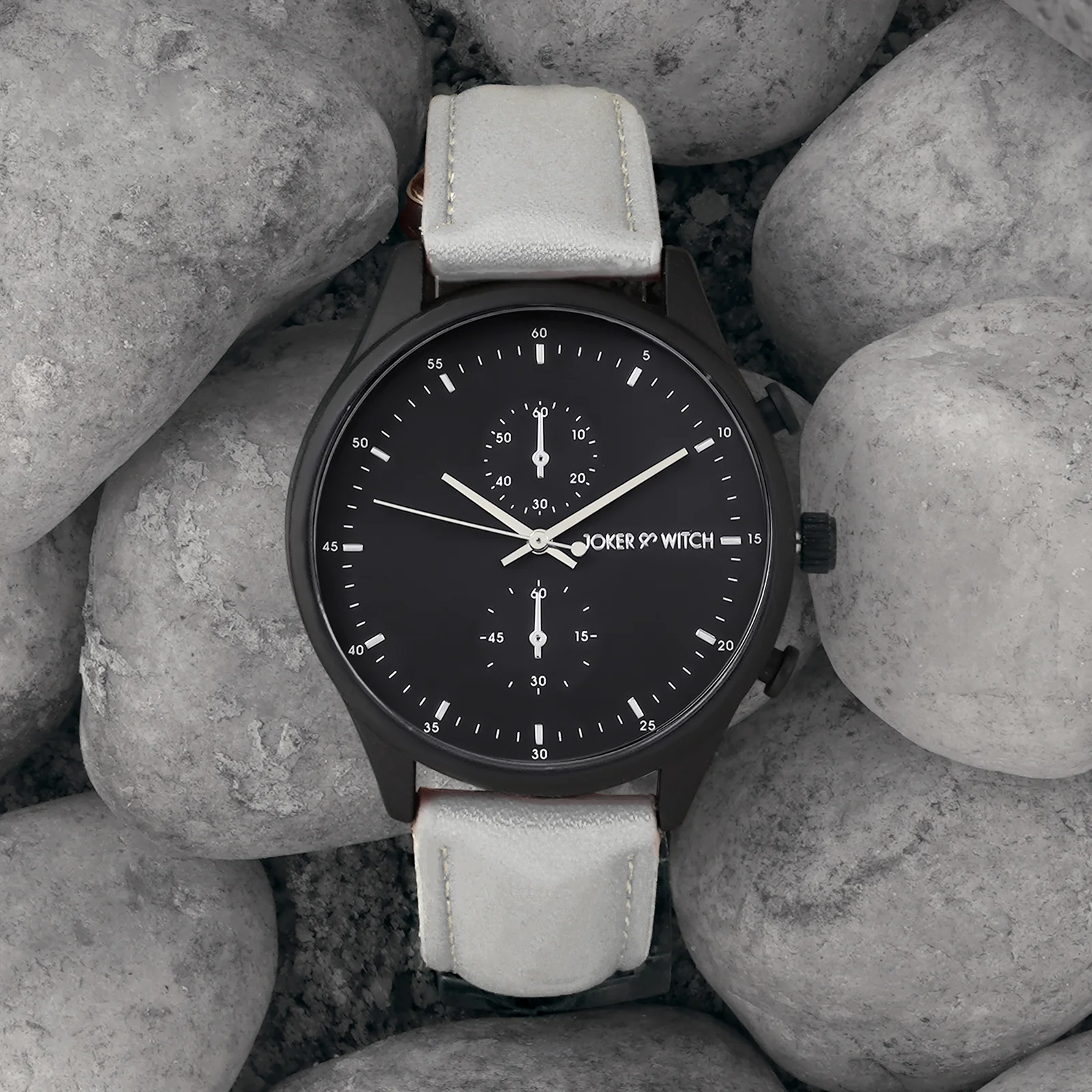 Beetle Black Large Dial Grey PU Strap Men's Watch - Image 3