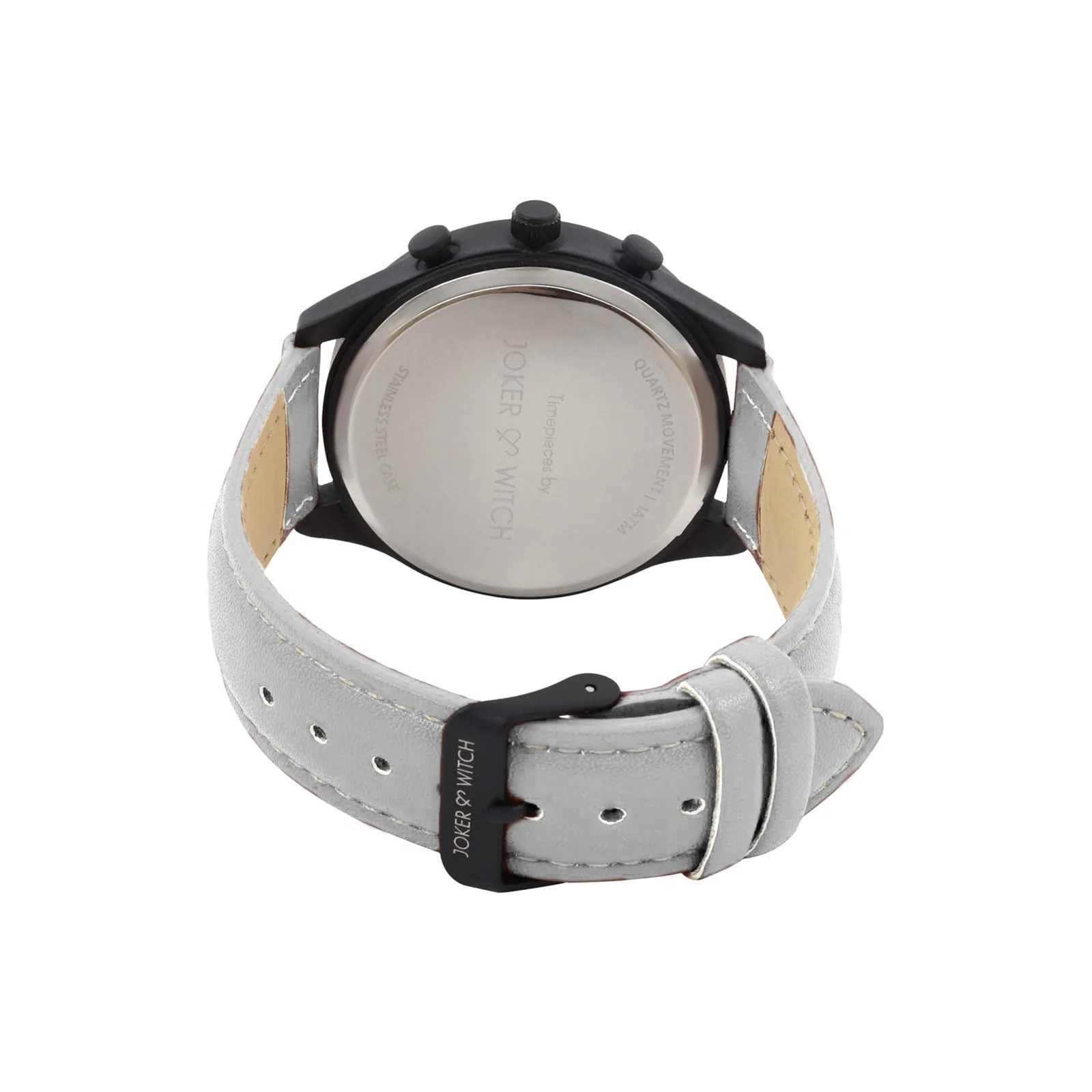 Beetle Black Large Dial Grey PU Strap Men's Watch - Image 4