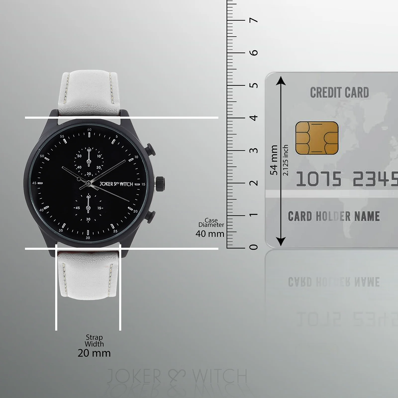Beetle Black Large Dial Grey PU Strap Men's Watch - Image 8