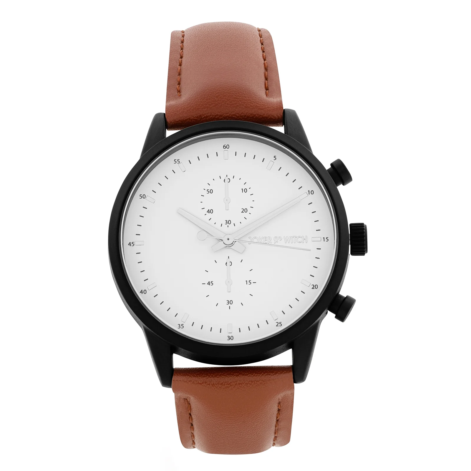 Beetle White Large Dial Brown PU Strap Men's Watch - Image 3