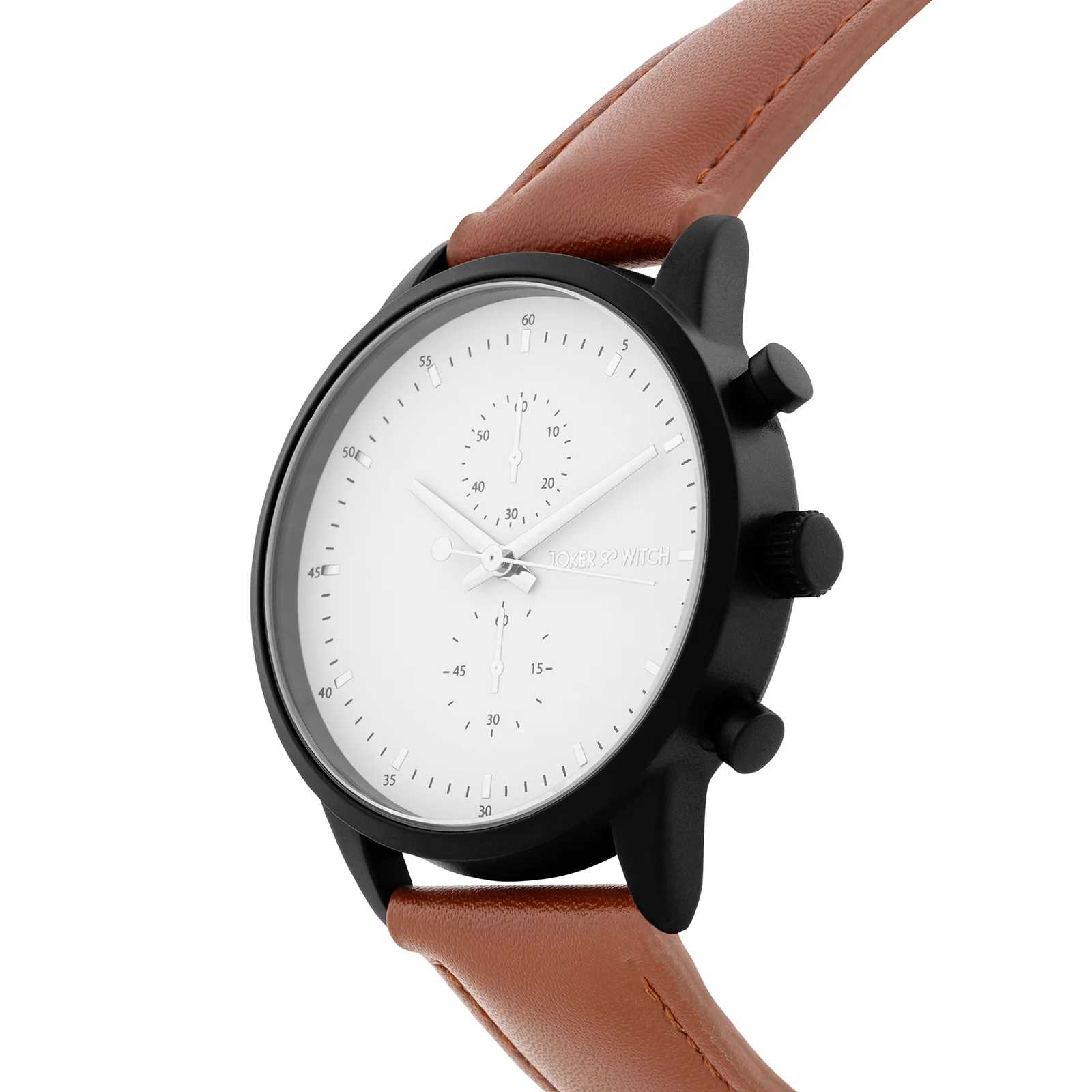 Beetle White Large Dial Brown PU Strap Men's Watch - Image 4