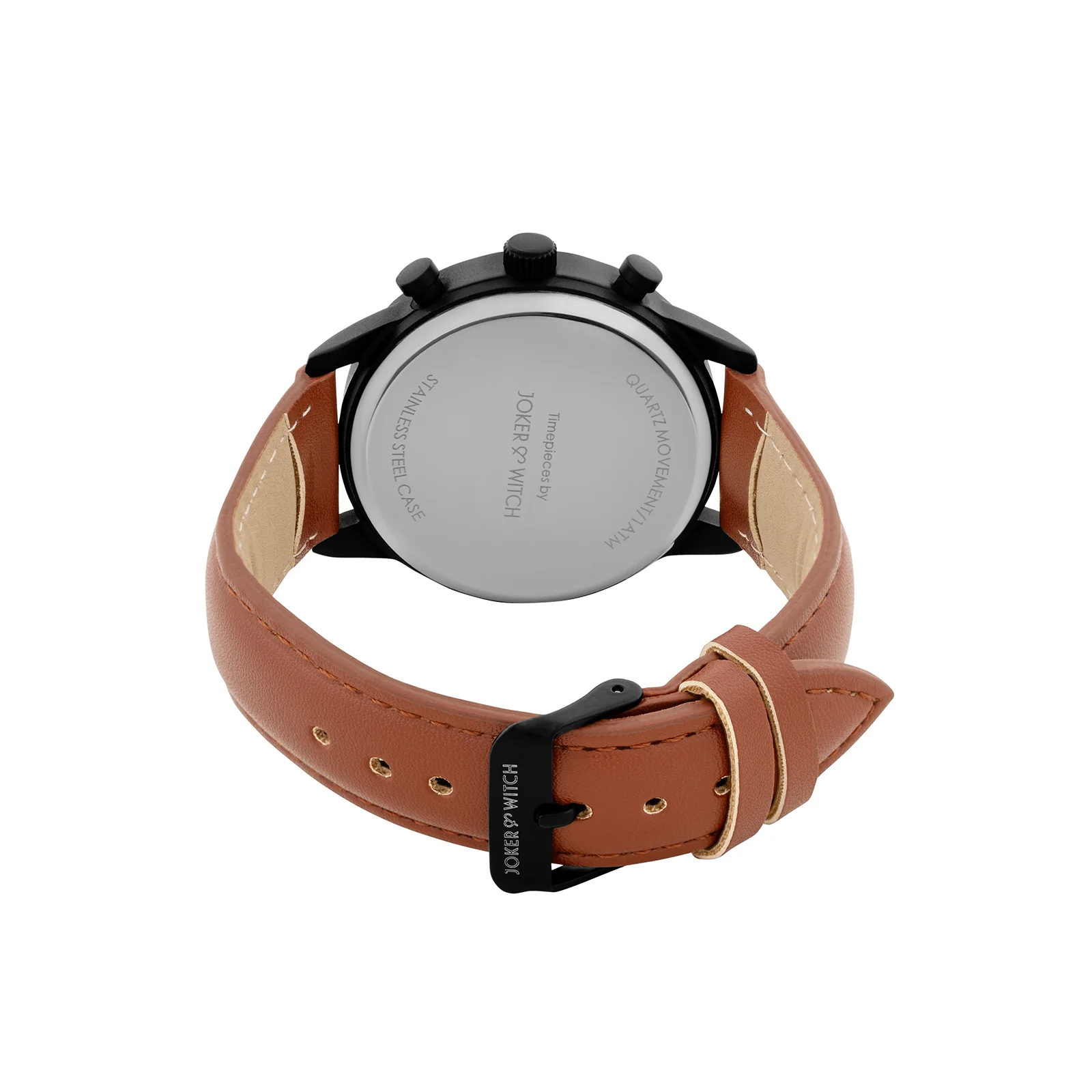 Beetle White Large Dial Brown PU Strap Men's Watch - Image 6