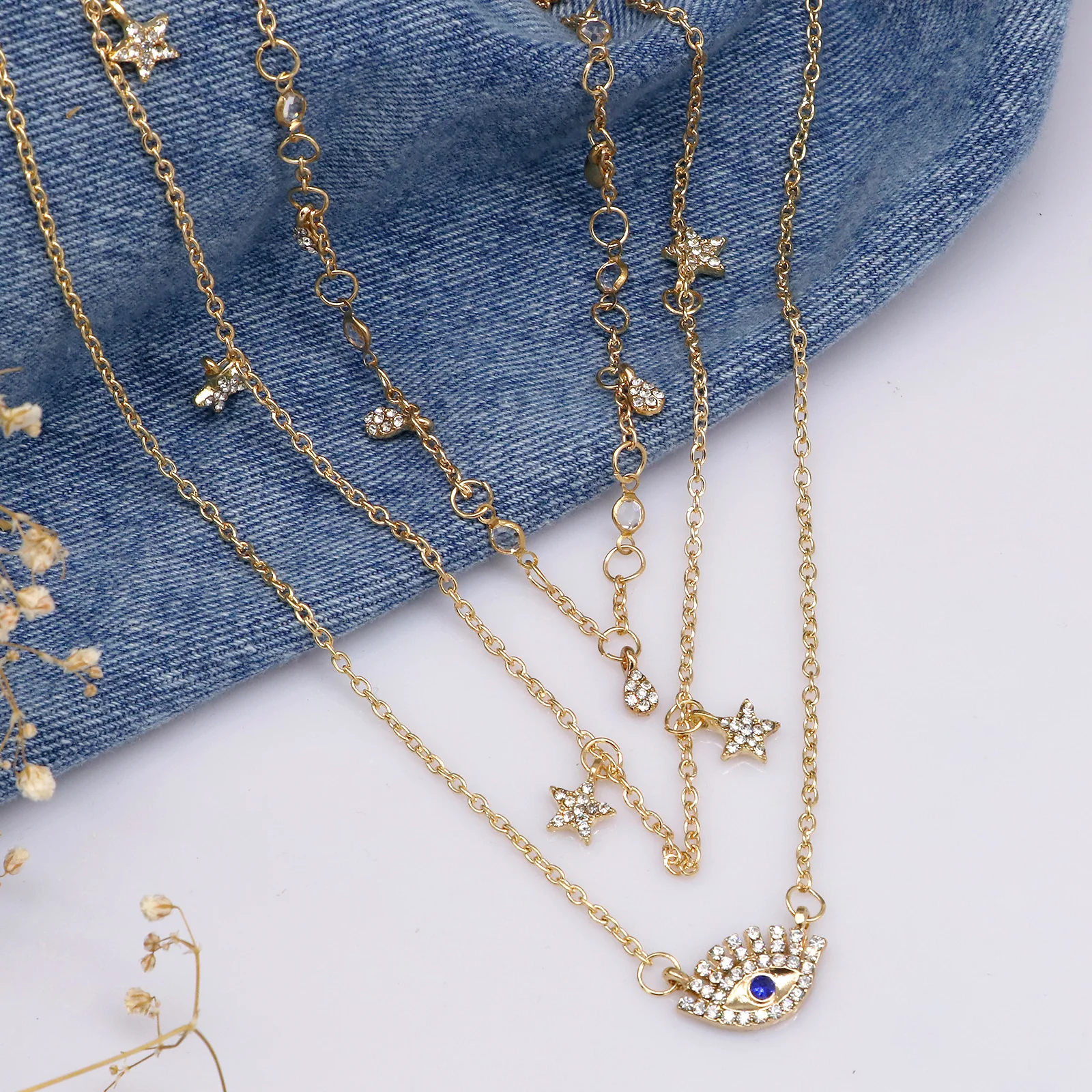 Bella Evil Eye Layered Necklace - Image 2