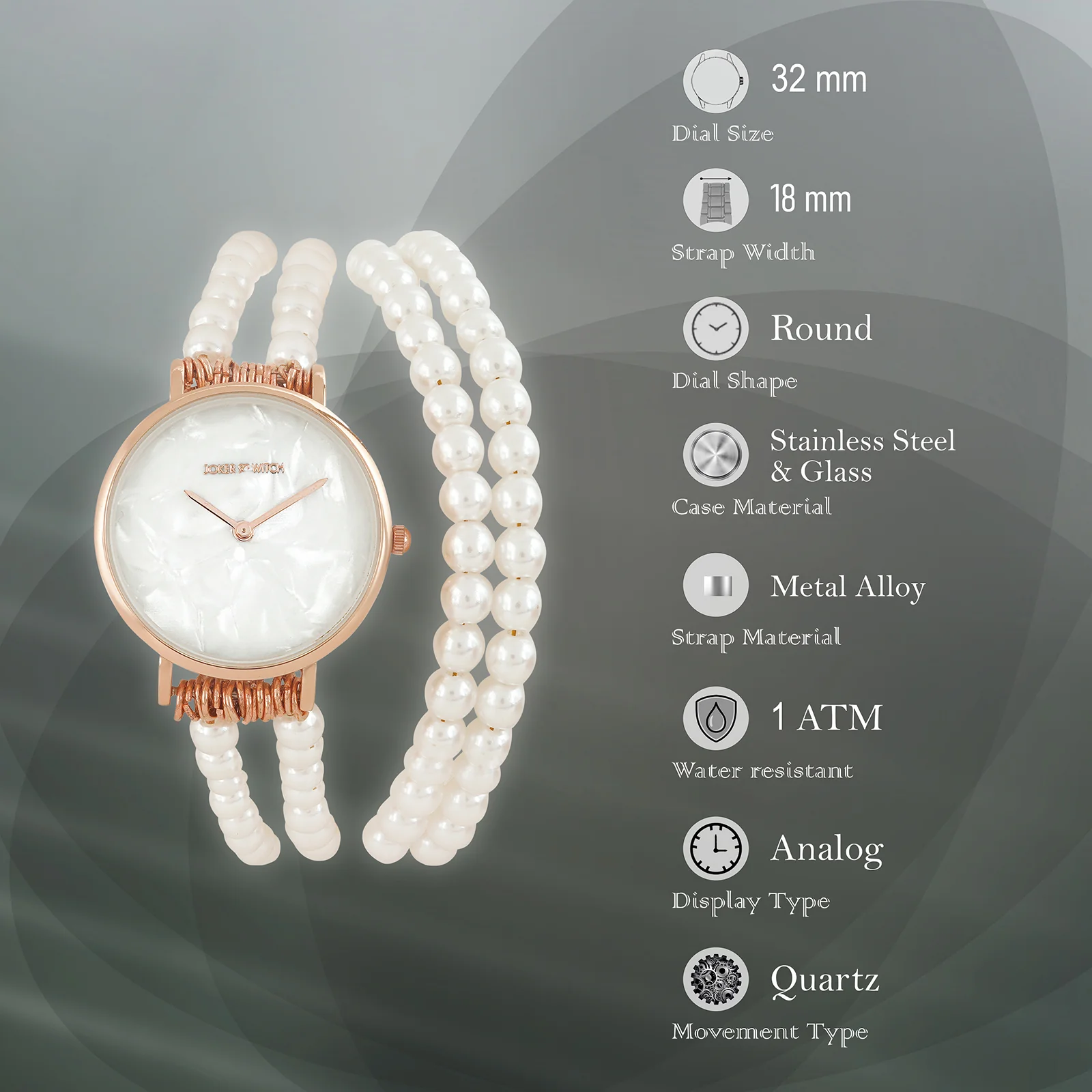 Bellena White Medium Dial Pearl Wrap Around Strap Women's Watch - Image 8
