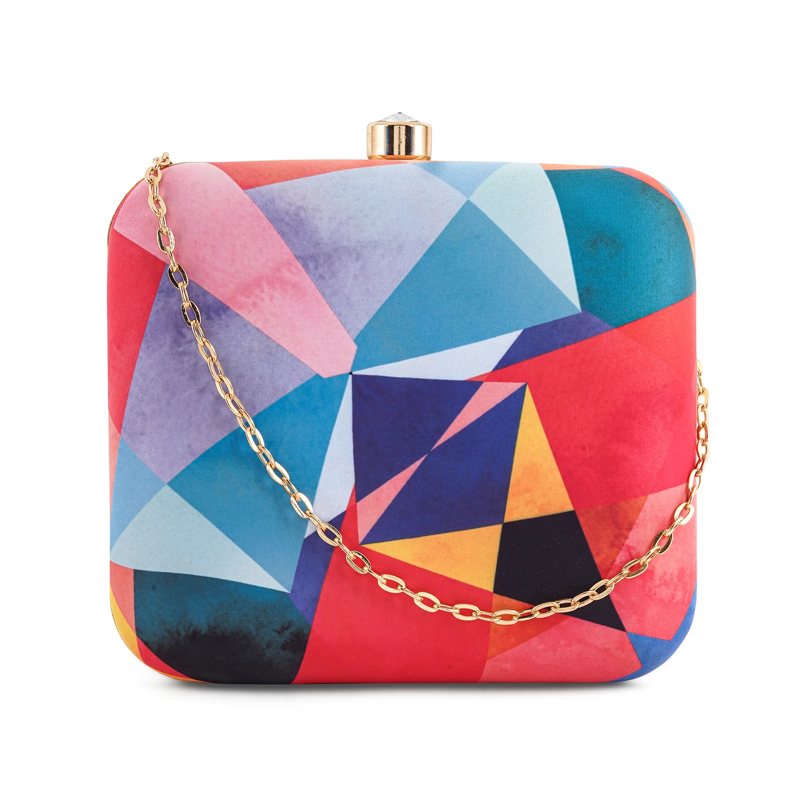 Berry Curacao Multicolour Printed Clutch - Image 3