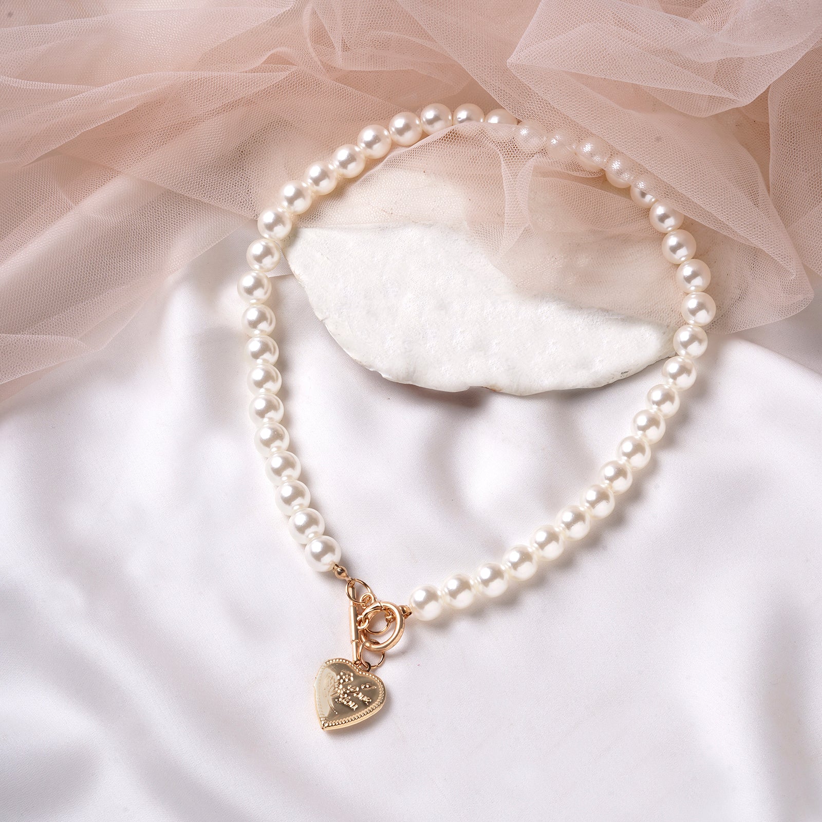 Bewitched Akoya Pearl Heart Necklace - Image 2