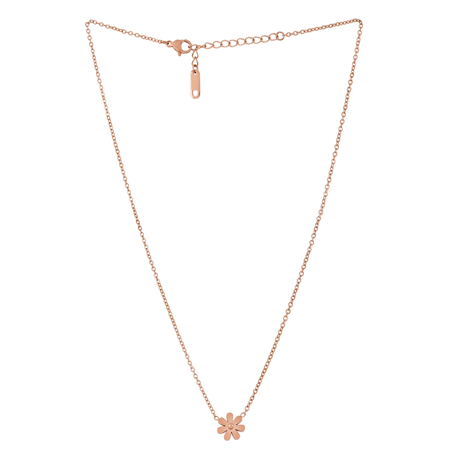 Bewitched Alansa Rosegold Floral Pendant Dainty Necklace - Image 3