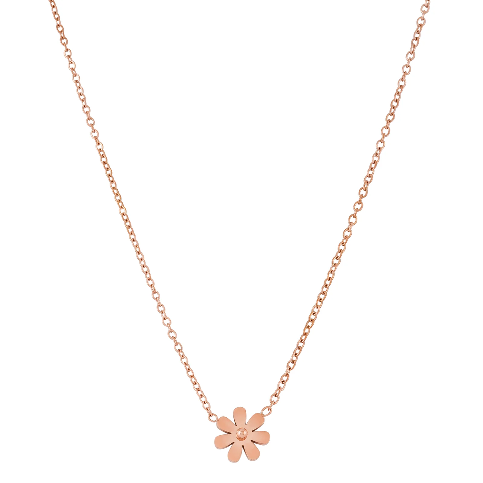 Bewitched Alansa Rosegold Floral Pendant Dainty Necklace - Image 4
