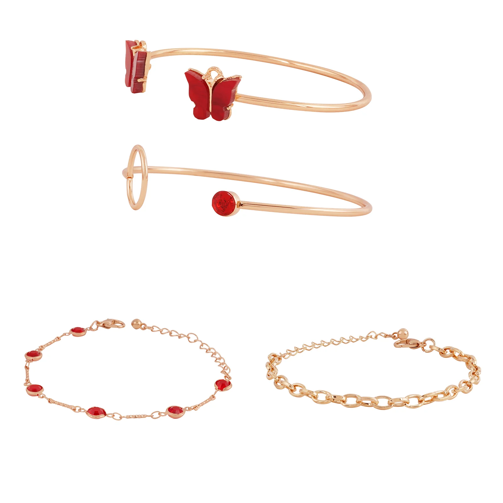 Bewitched Analeese Gold and Red  charms bracelet stack - Image 5