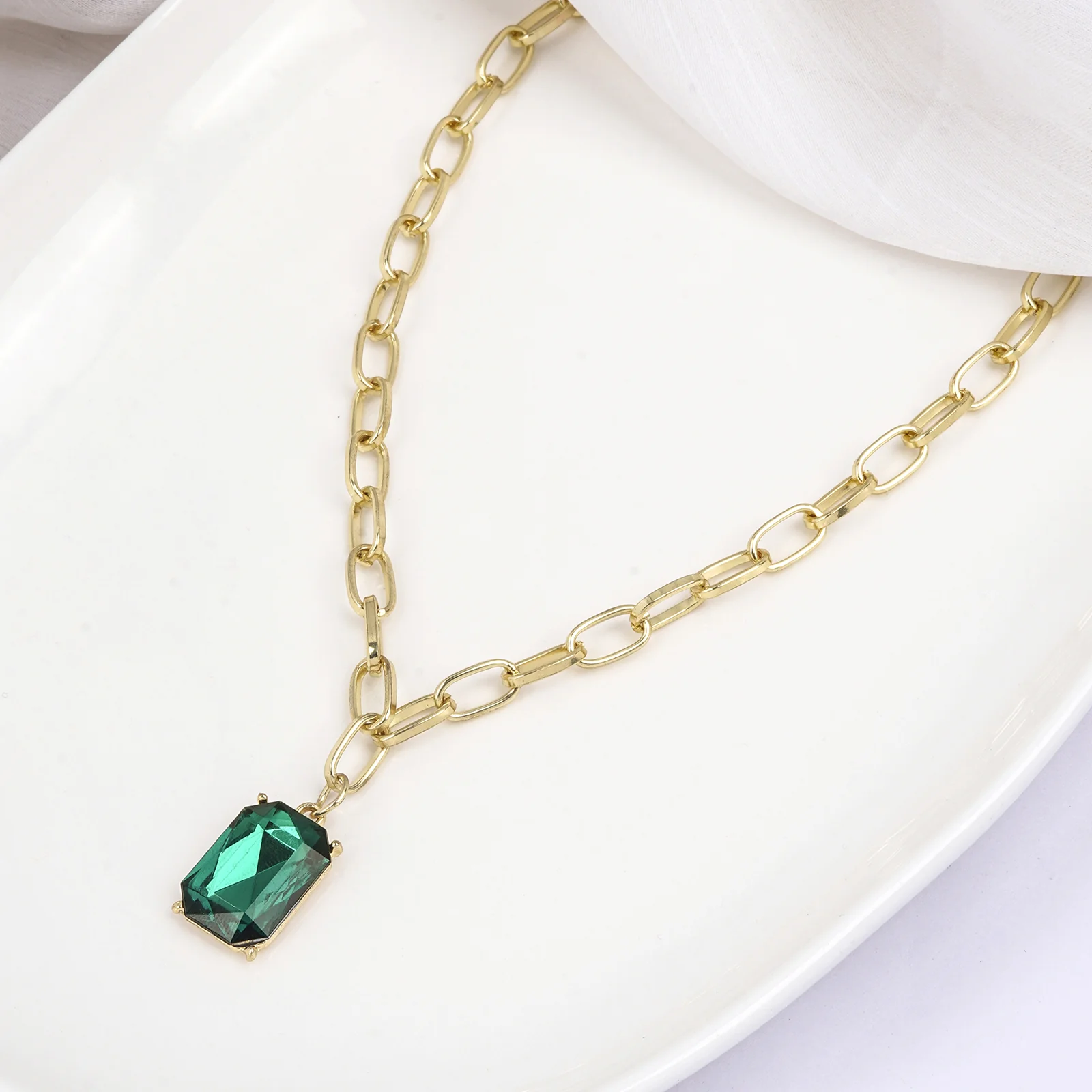 Bewitched Bridget Emerald Green Stone Pendant - Image 3