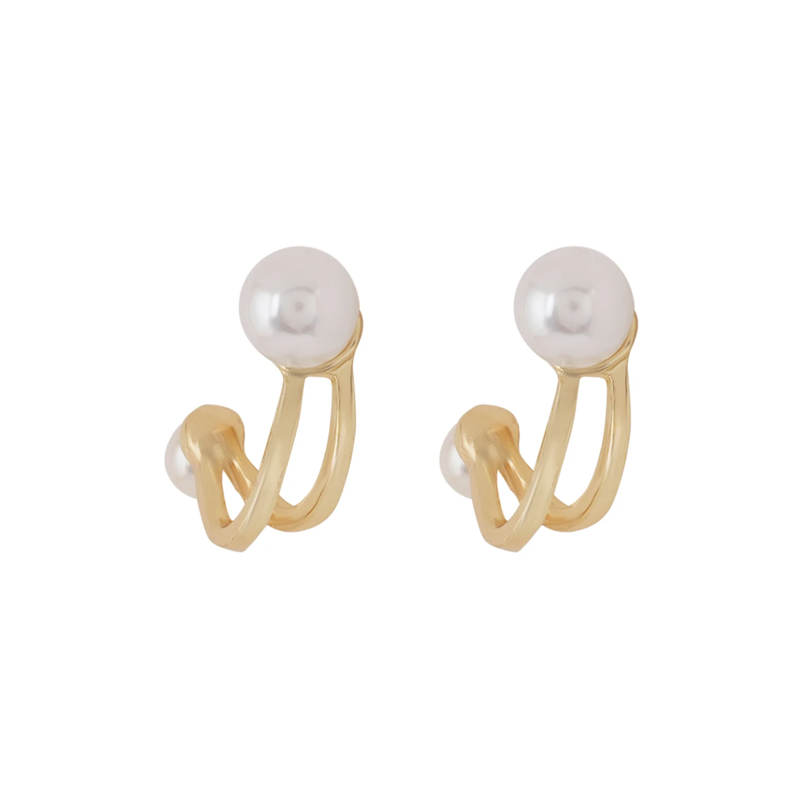 Bewitched Cindy Gold And Pearl Stud Earrings - Image 4