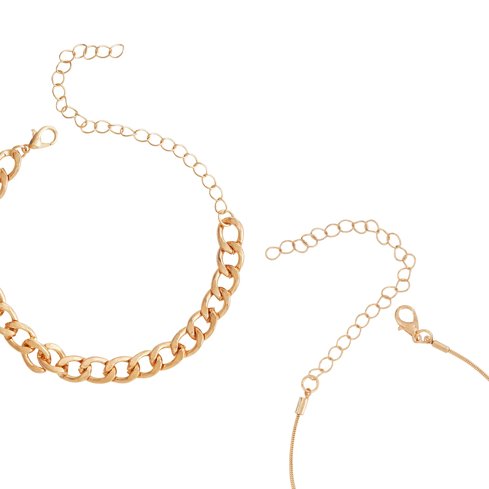 Bewitched Clayton Gold Chunky chain and dainty charm layered anklet - Image 6