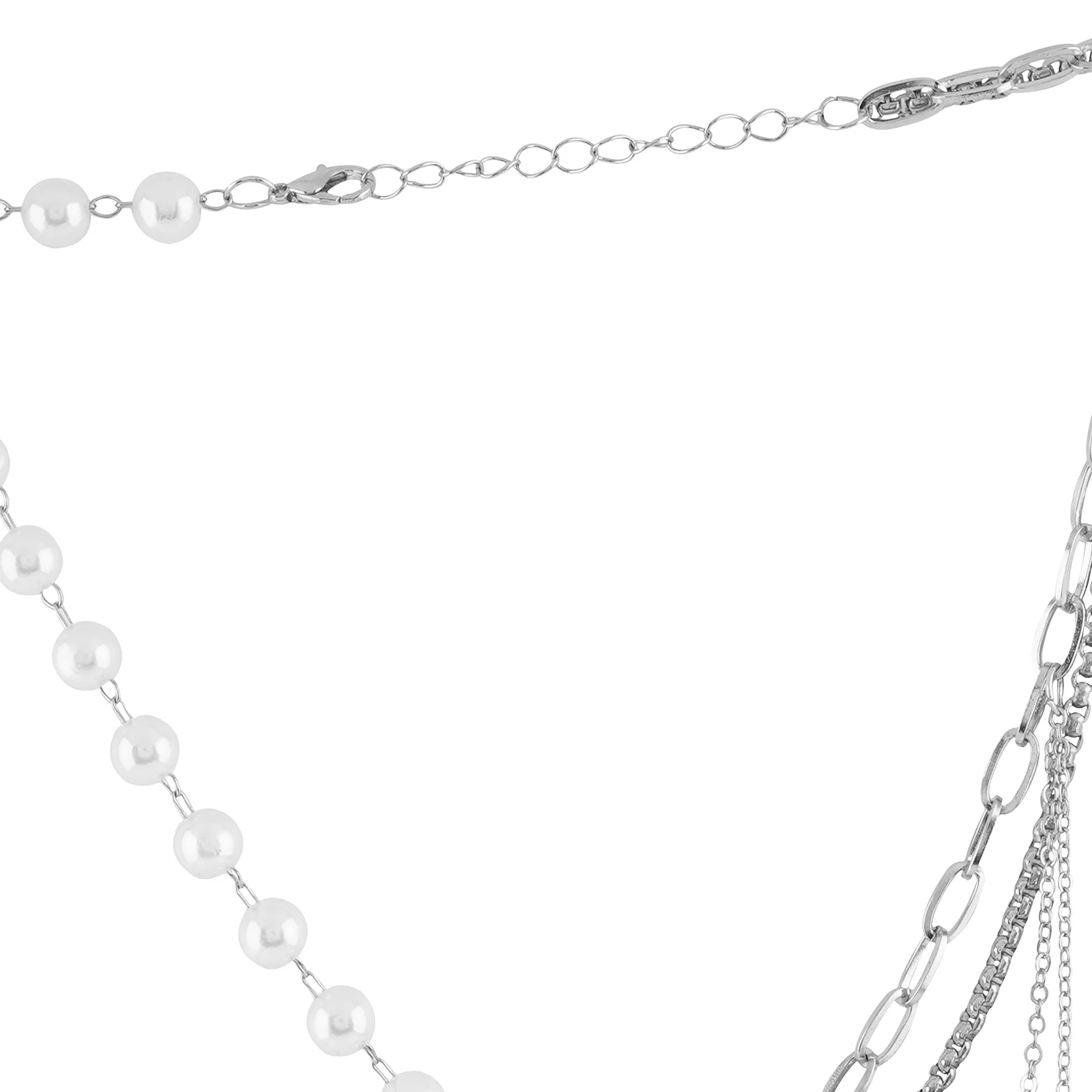 Bewitched Courtnie Pearl and Rhinestone Butterfly Pendant Layered Necklace - Image 5
