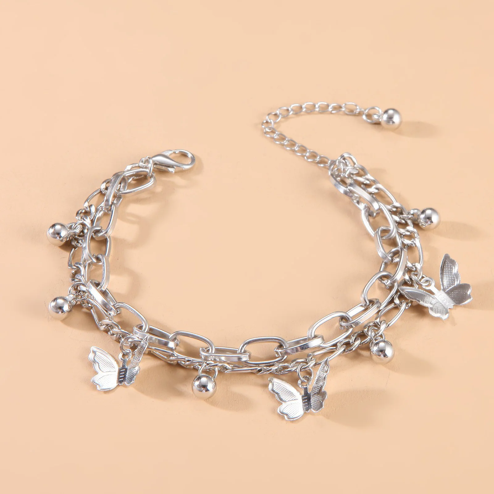 Bewitched Cystine Silver Butterfly Charm Bracelet - Image 2