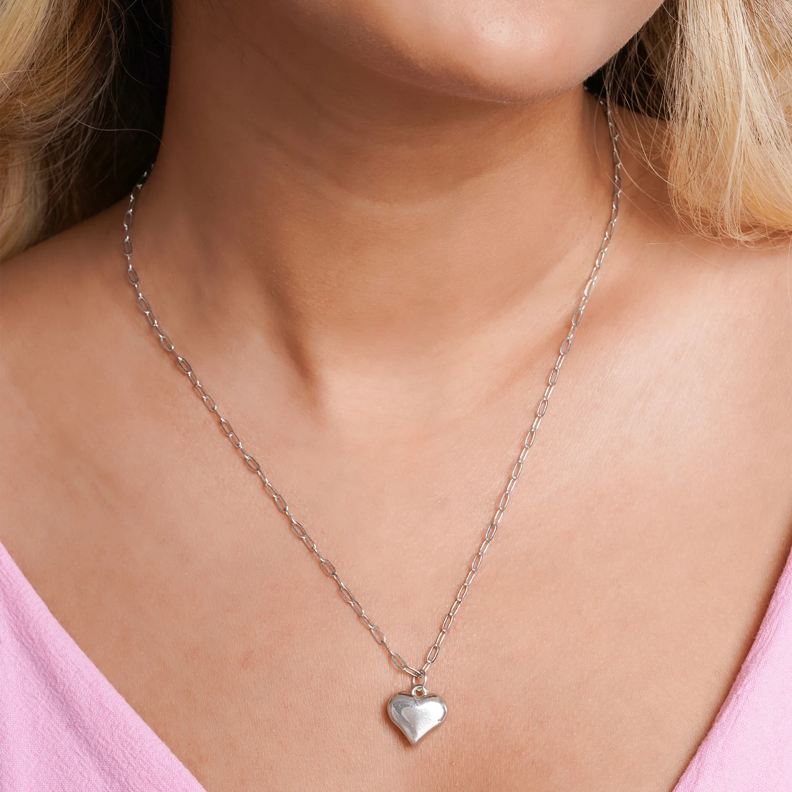 Bewitched Gilmore Dainty Heart Pendant Silver Necklace - Image 2