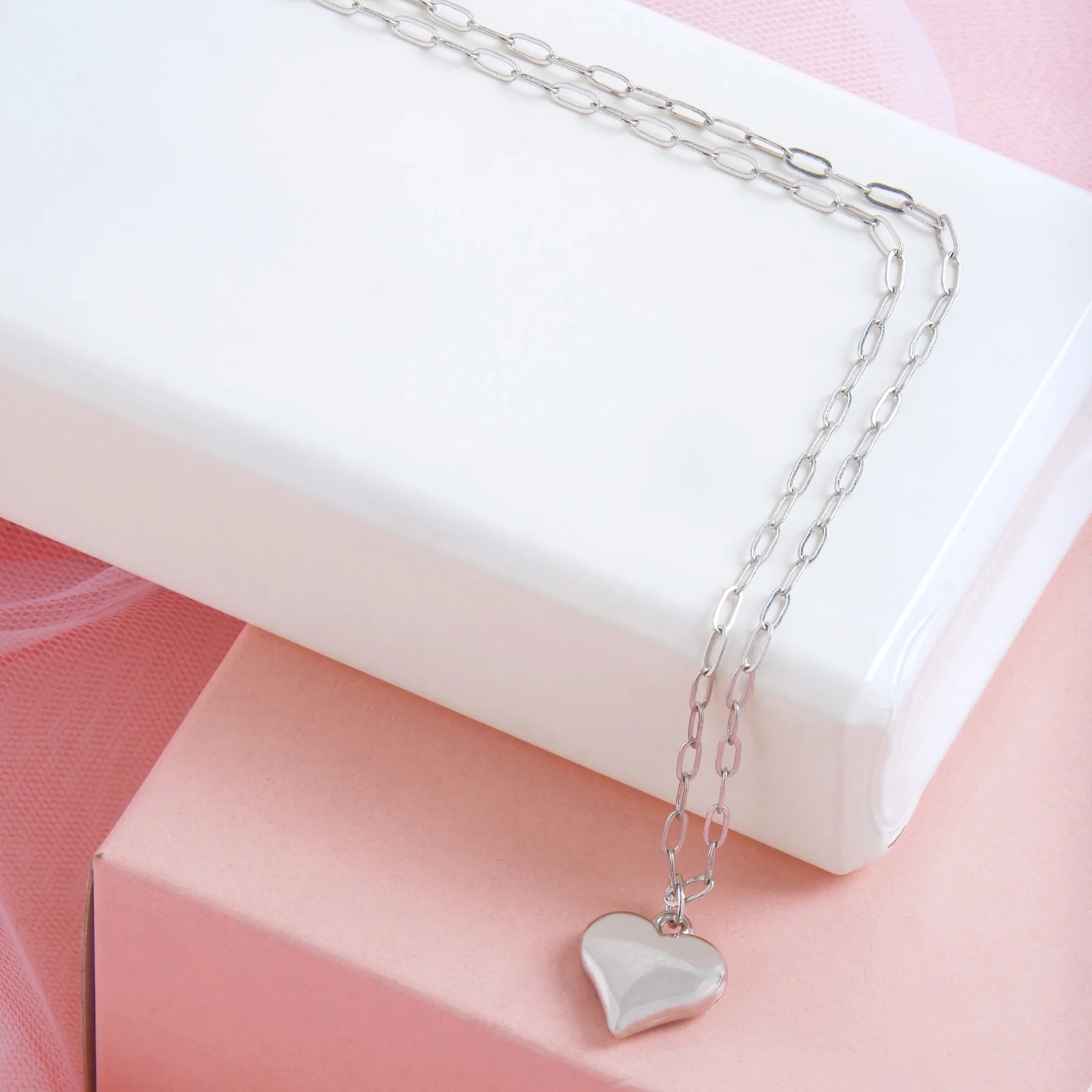 Bewitched Gilmore Dainty Heart Pendant Silver Necklace - Image 3