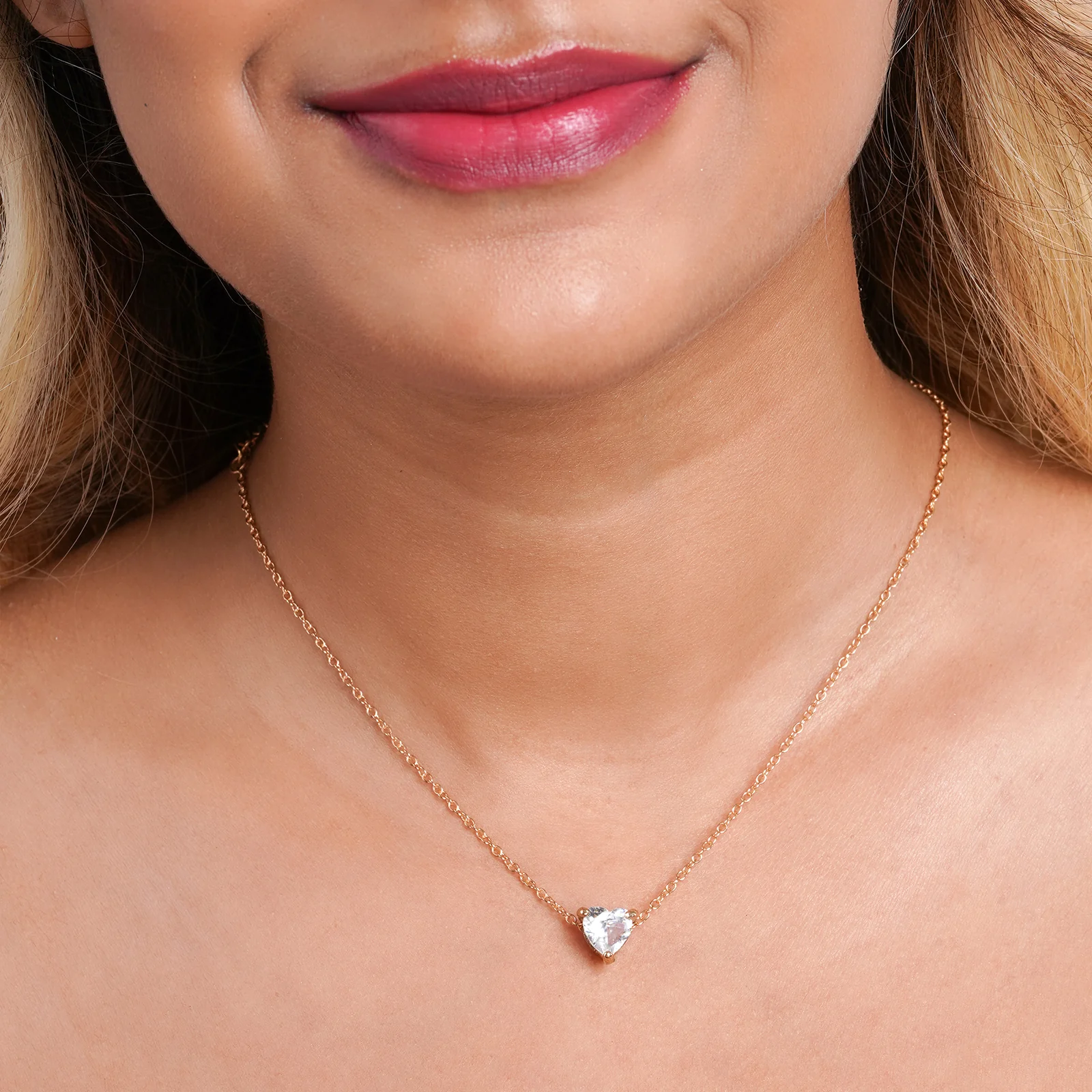 Bewitched Jaqleen Dainty Rhinestone Gold Necklace - Image 2