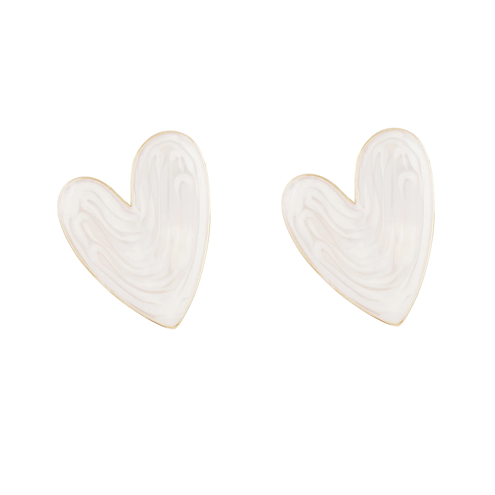 Bewitched Kenie White Resin Heart Studs - Image 3