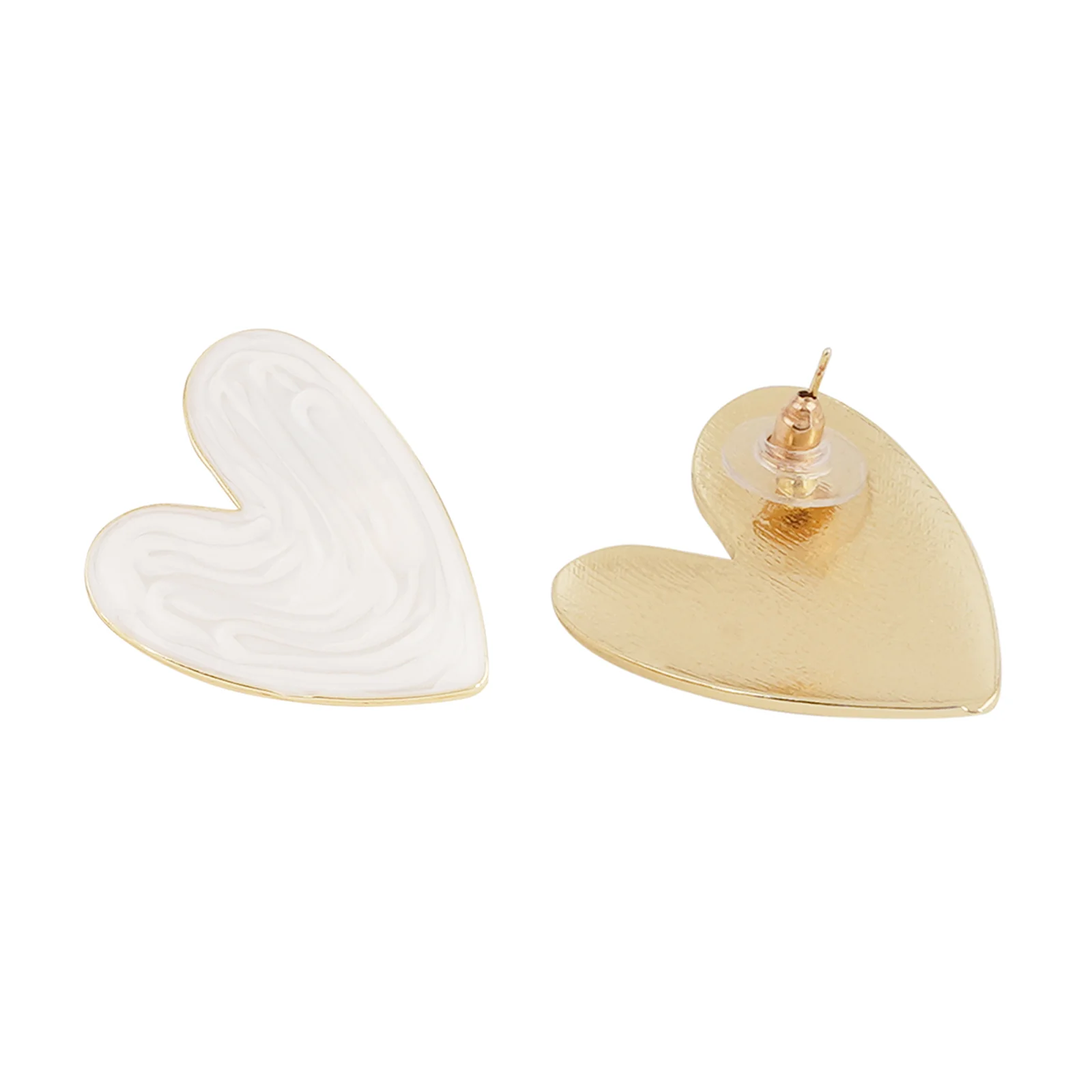 Bewitched Kenie White Resin Heart Studs - Image 5