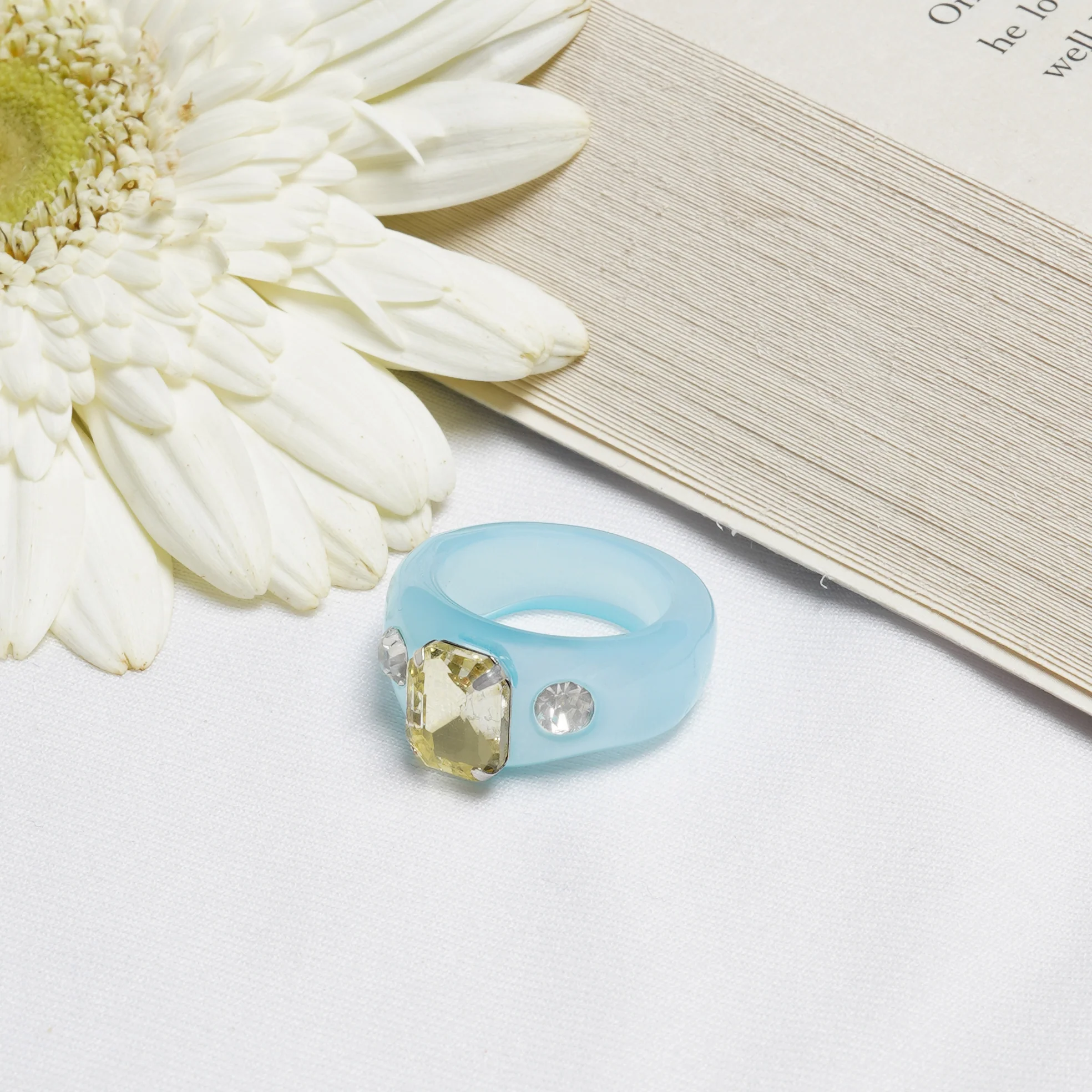 Bewitched Mel Rhinestone Light Blue Ring - Image 2