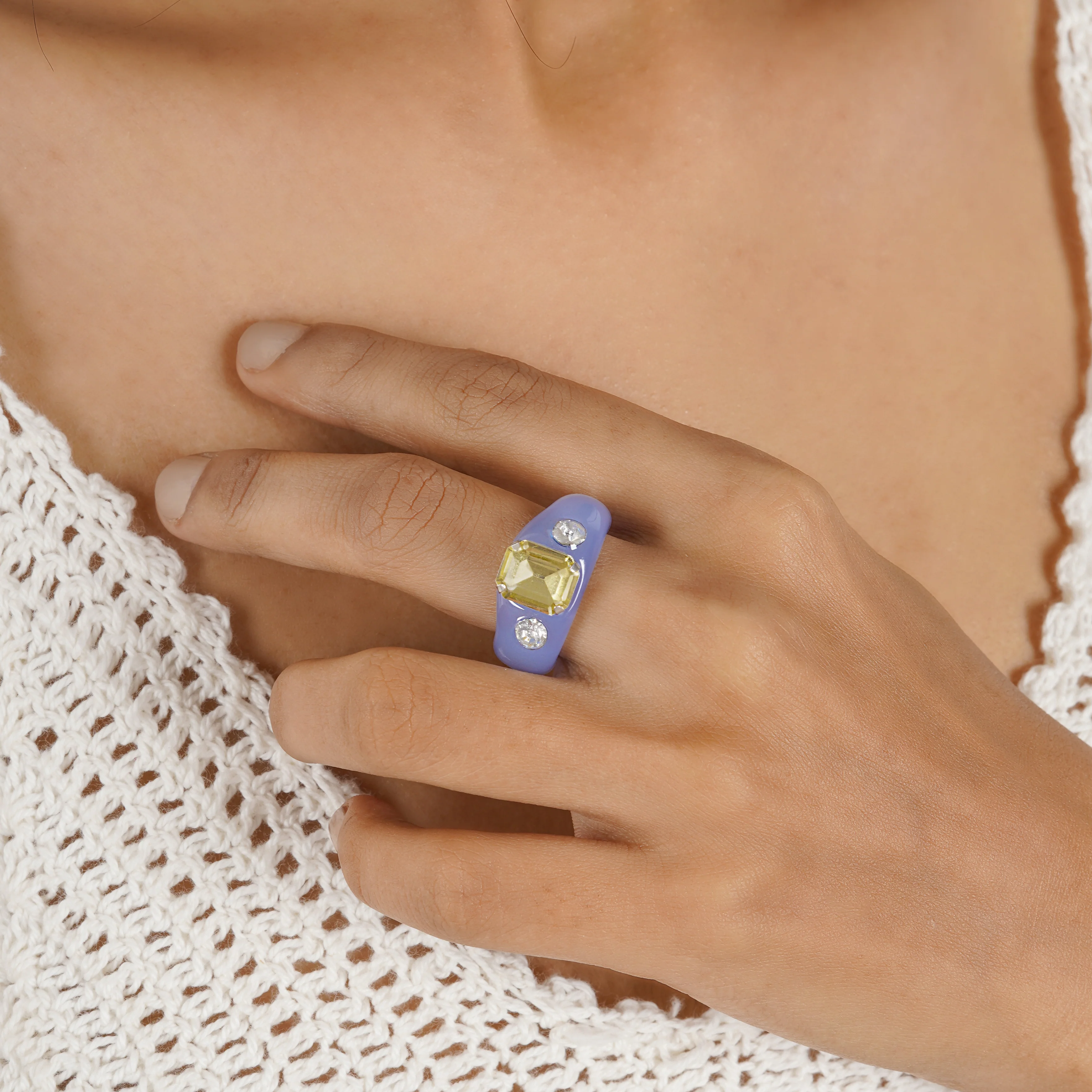 Bewitched Mel Rhinestone Purple Ring - Image 2