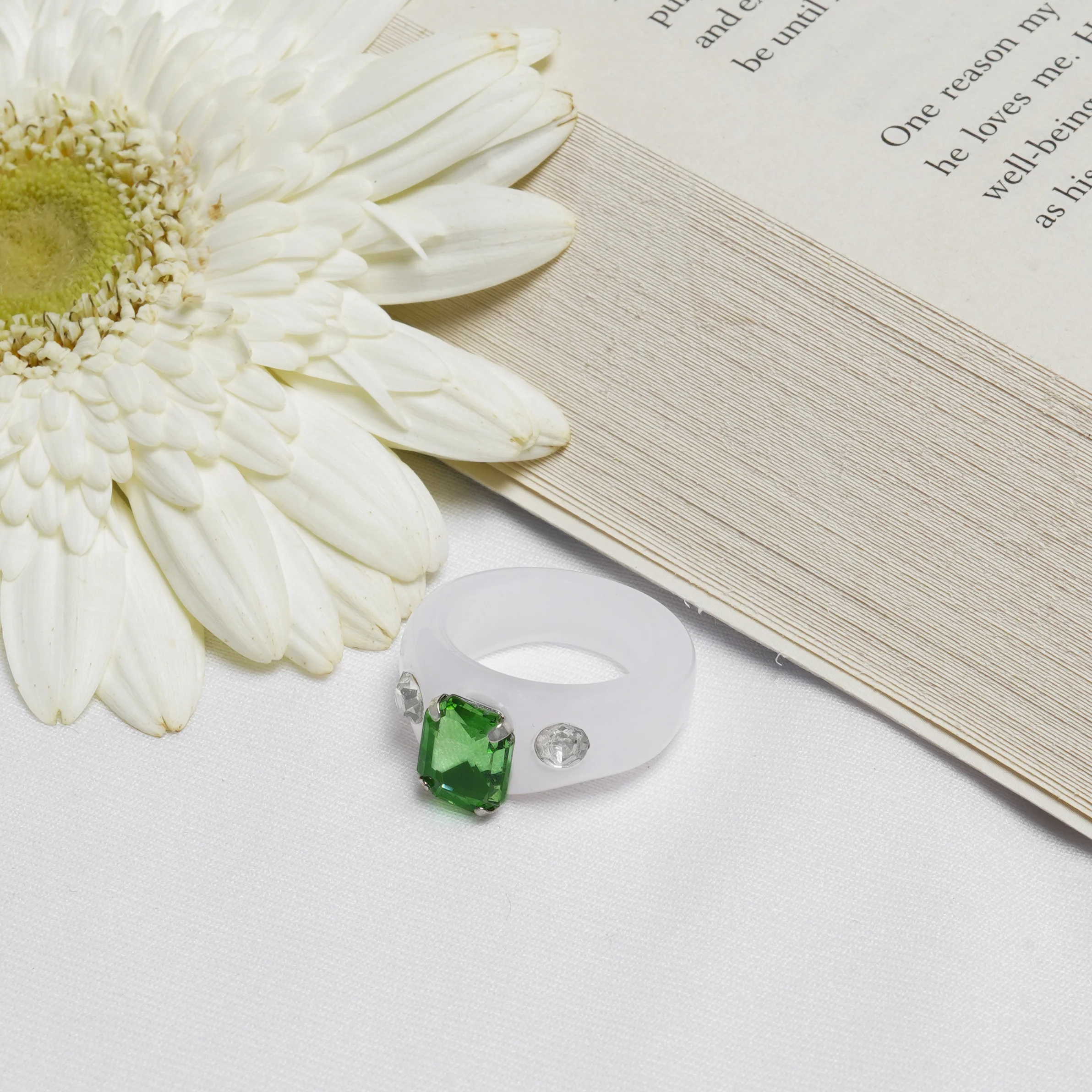 Bewitched Mel Rhinestone White Ring - Image 2