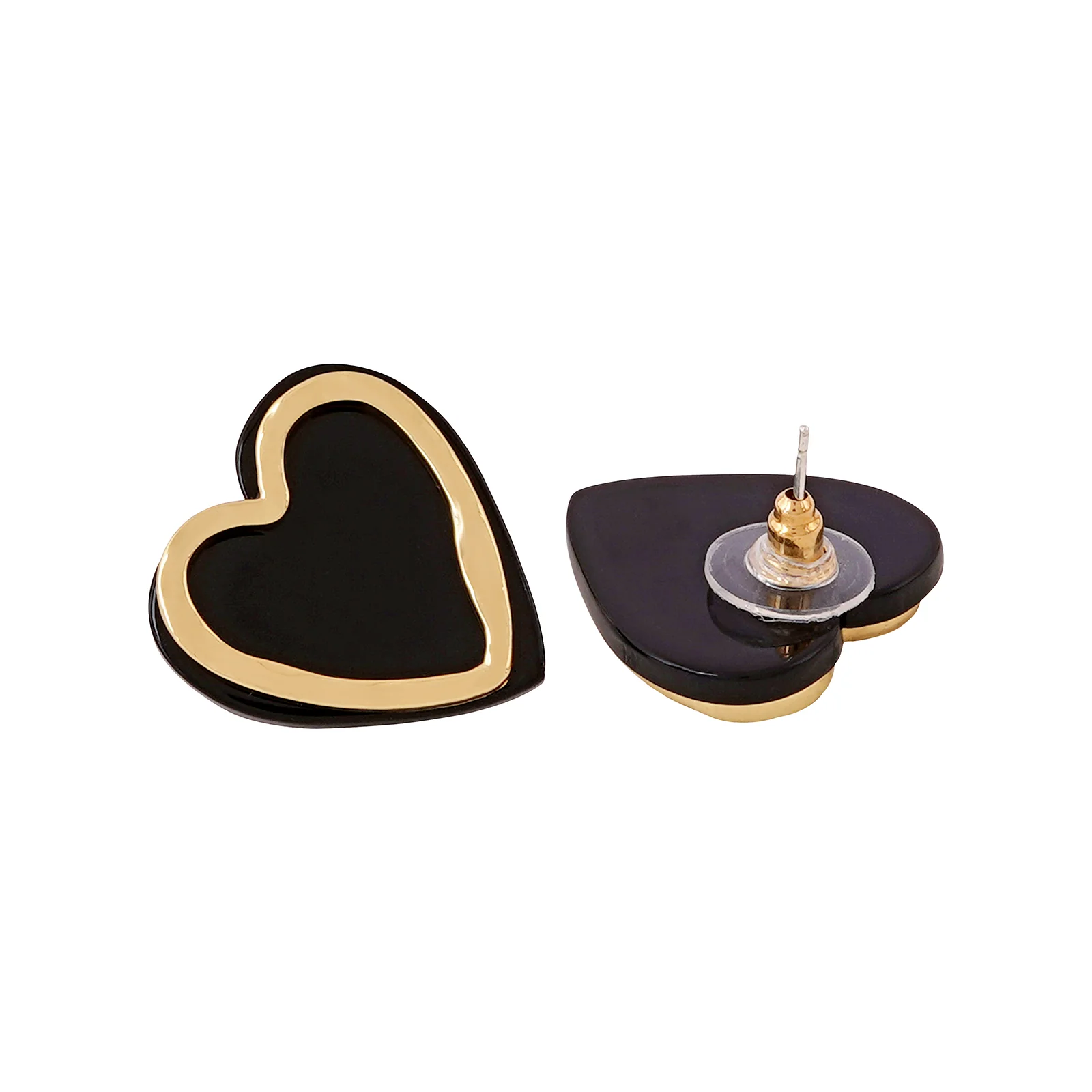 Bewitched Miyoko Black and Gold Heart Earrings - Image 5