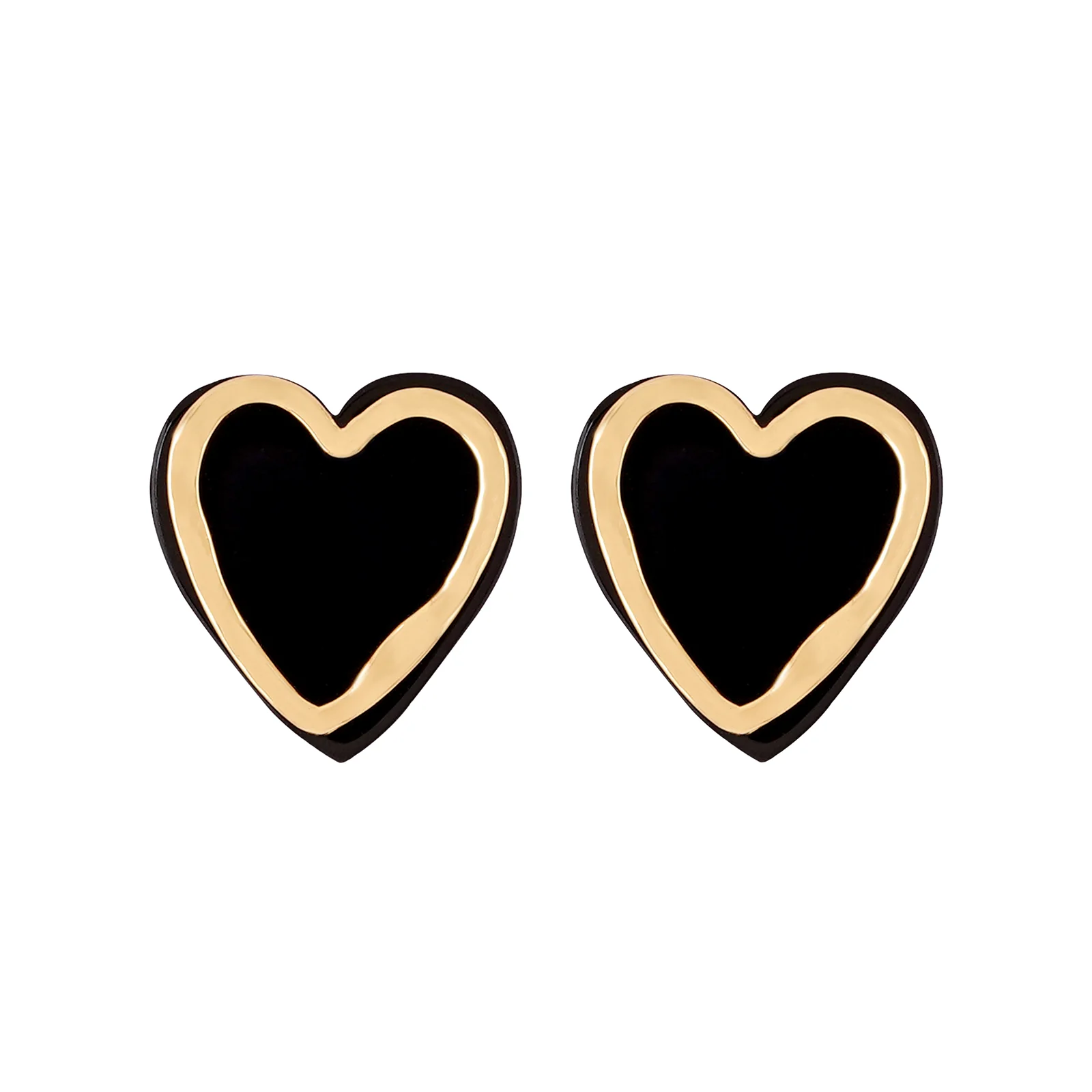 Bewitched Miyoko Black and Gold Heart Earrings - Image 6