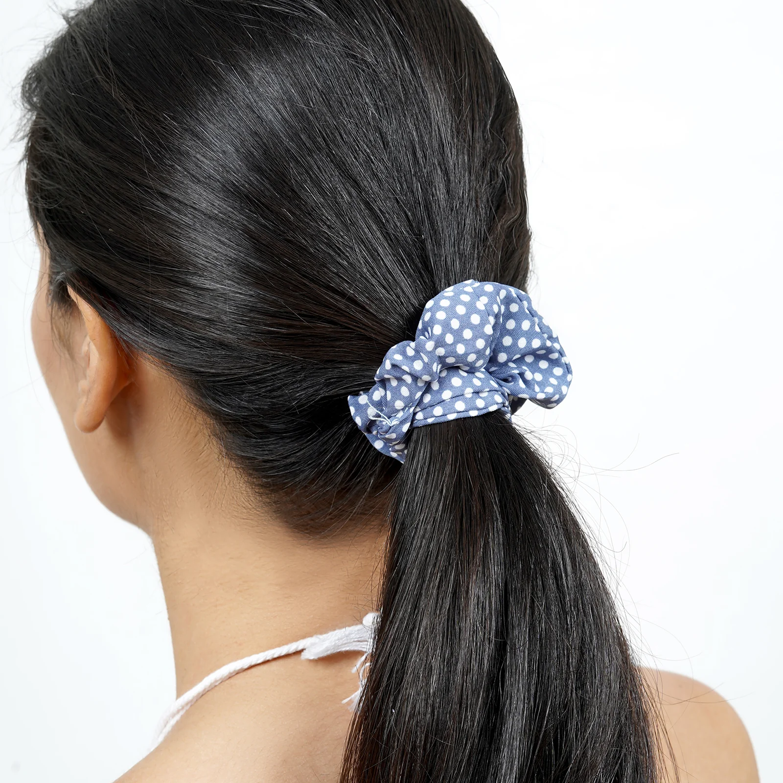 Bewitched Ness Blue Polka Scrunchie - Image 2