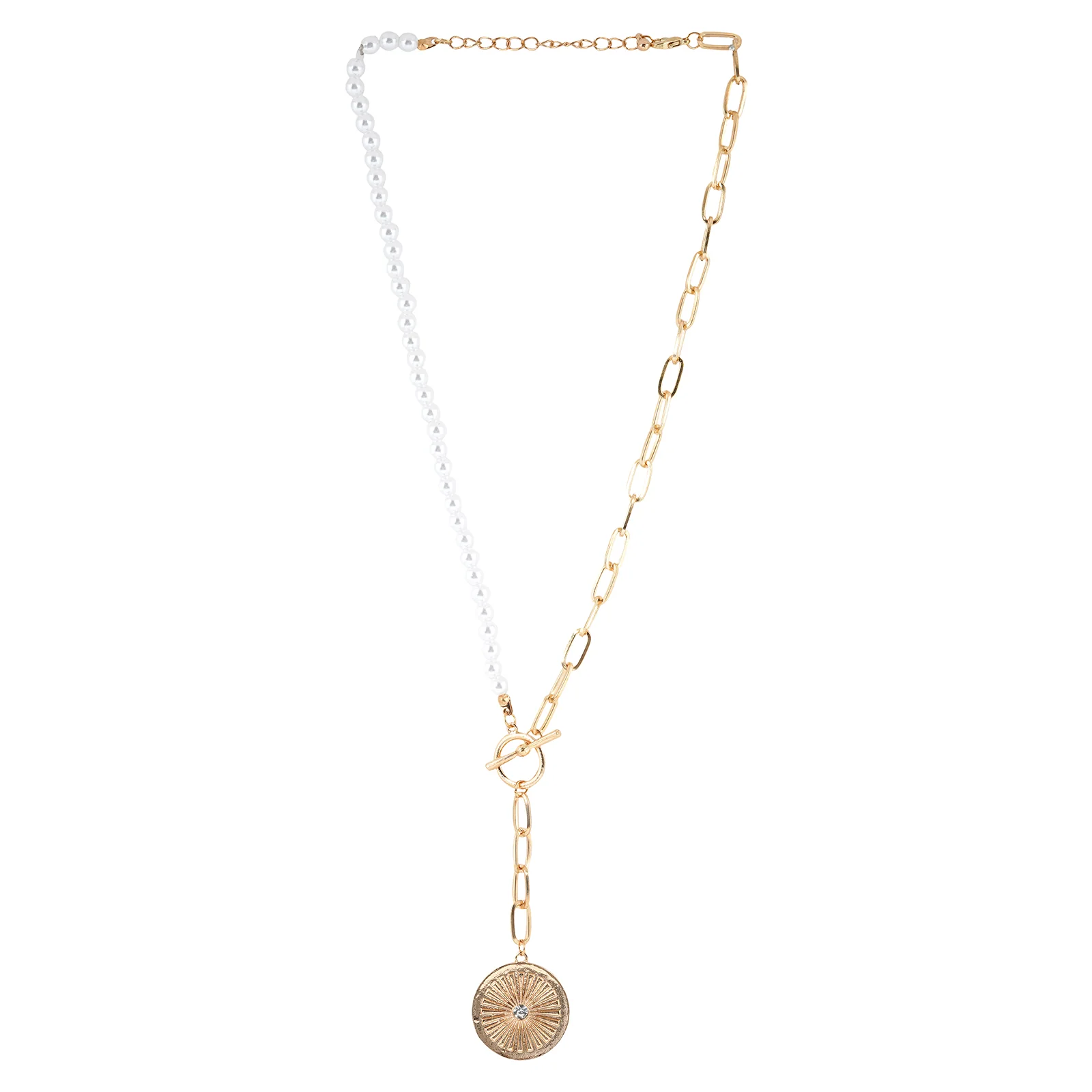 Bewitched Netta Pearl And Chainlink Drop Down Necklace - Image 2