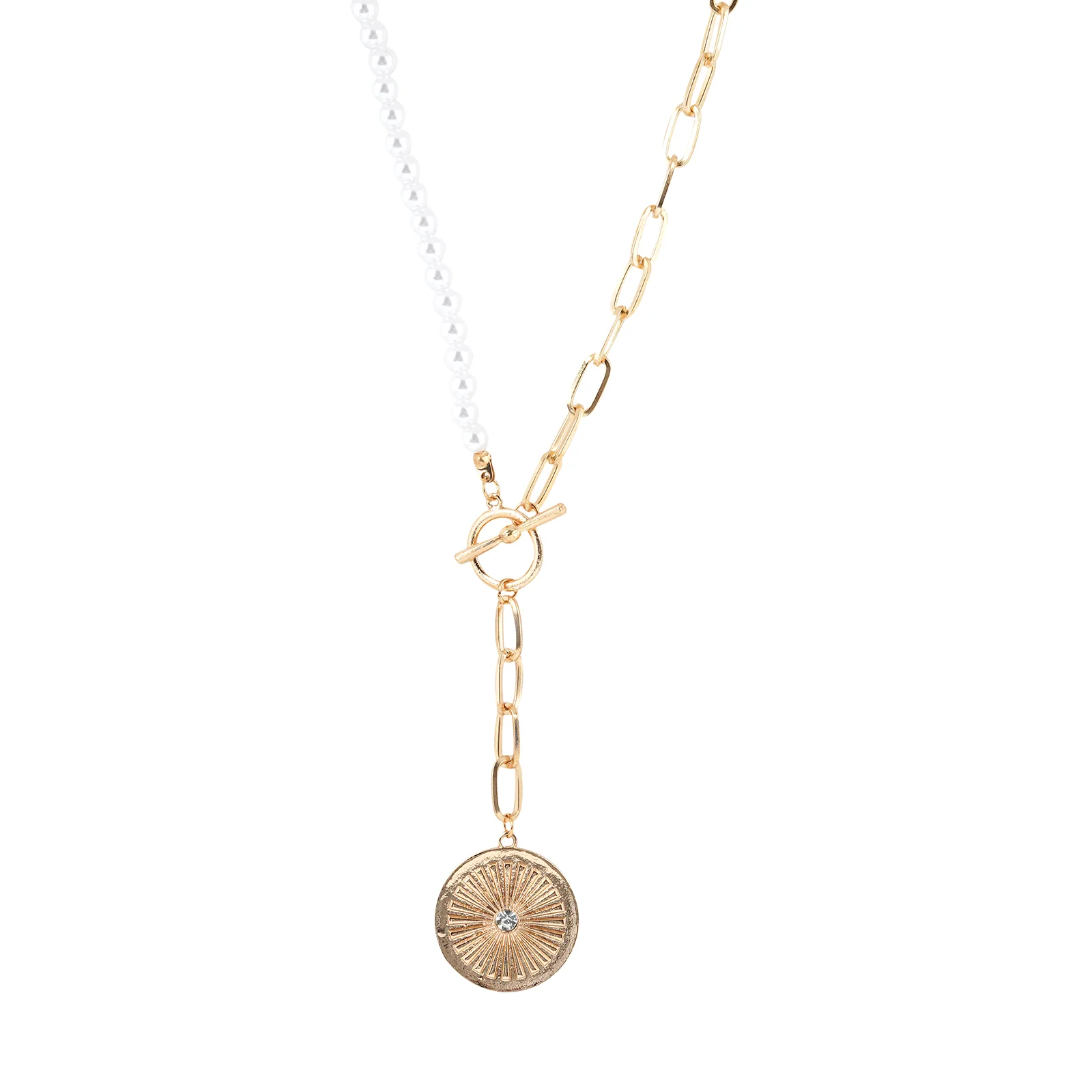 Bewitched Netta Pearl And Chainlink Drop Down Necklace - Image 3