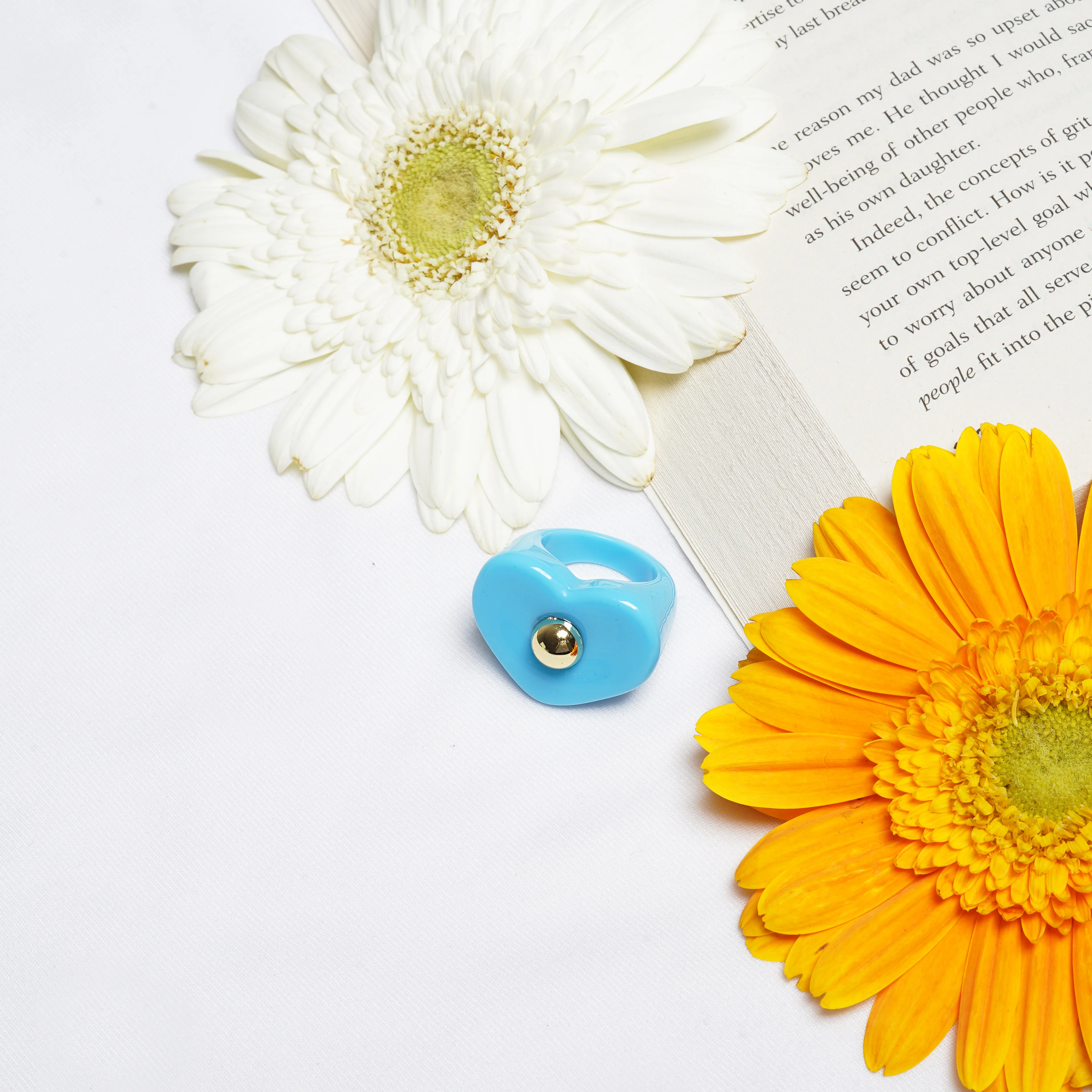 Bewitched Peppa Blue Heart Signet Ring - Image 2