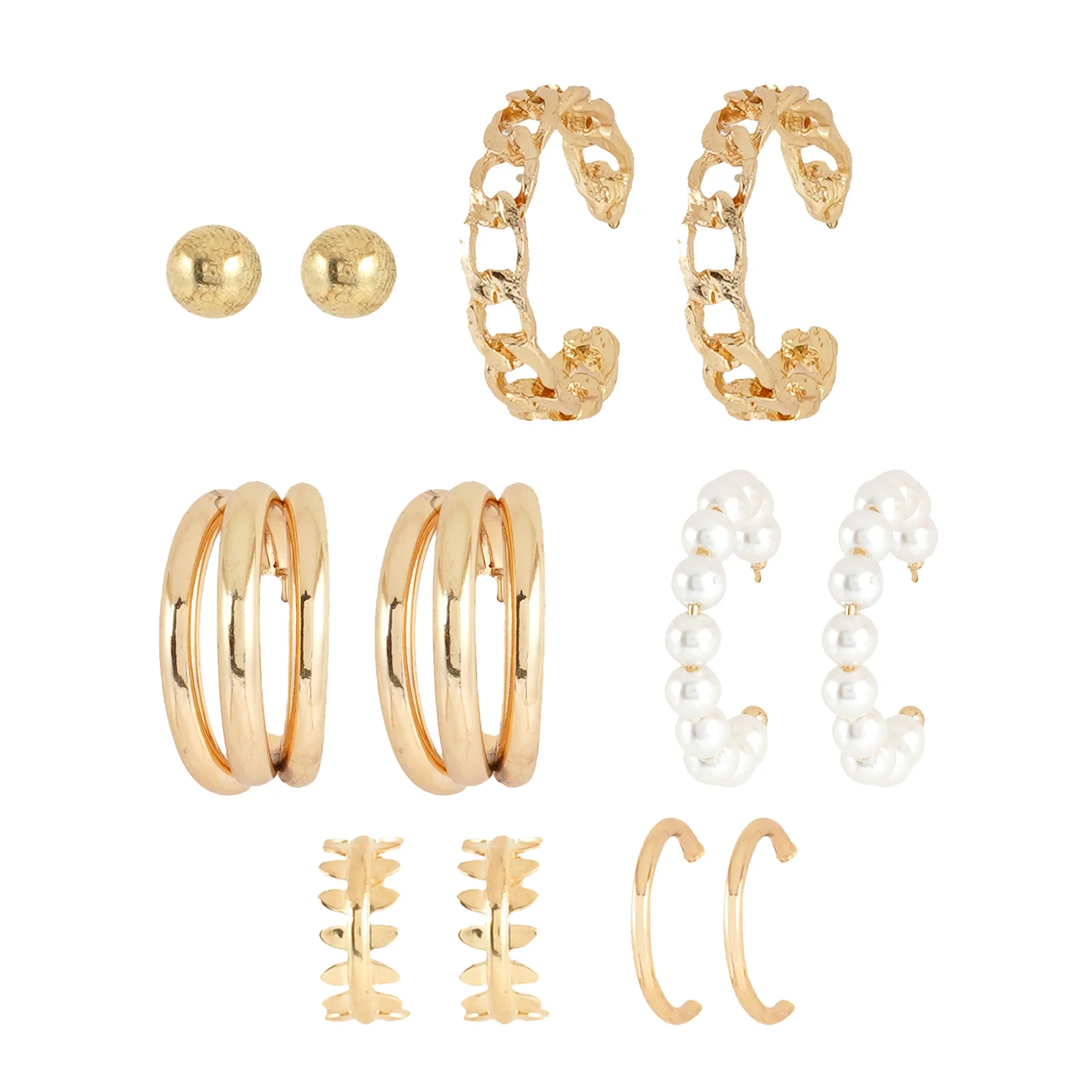 Bewitched Poe Gold And Pearl Earring Set - Image 3