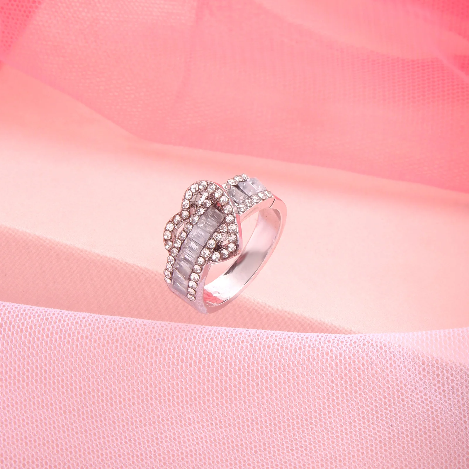 Bewitched Reeni's Rhinestone Lock heart Ring - Image 2