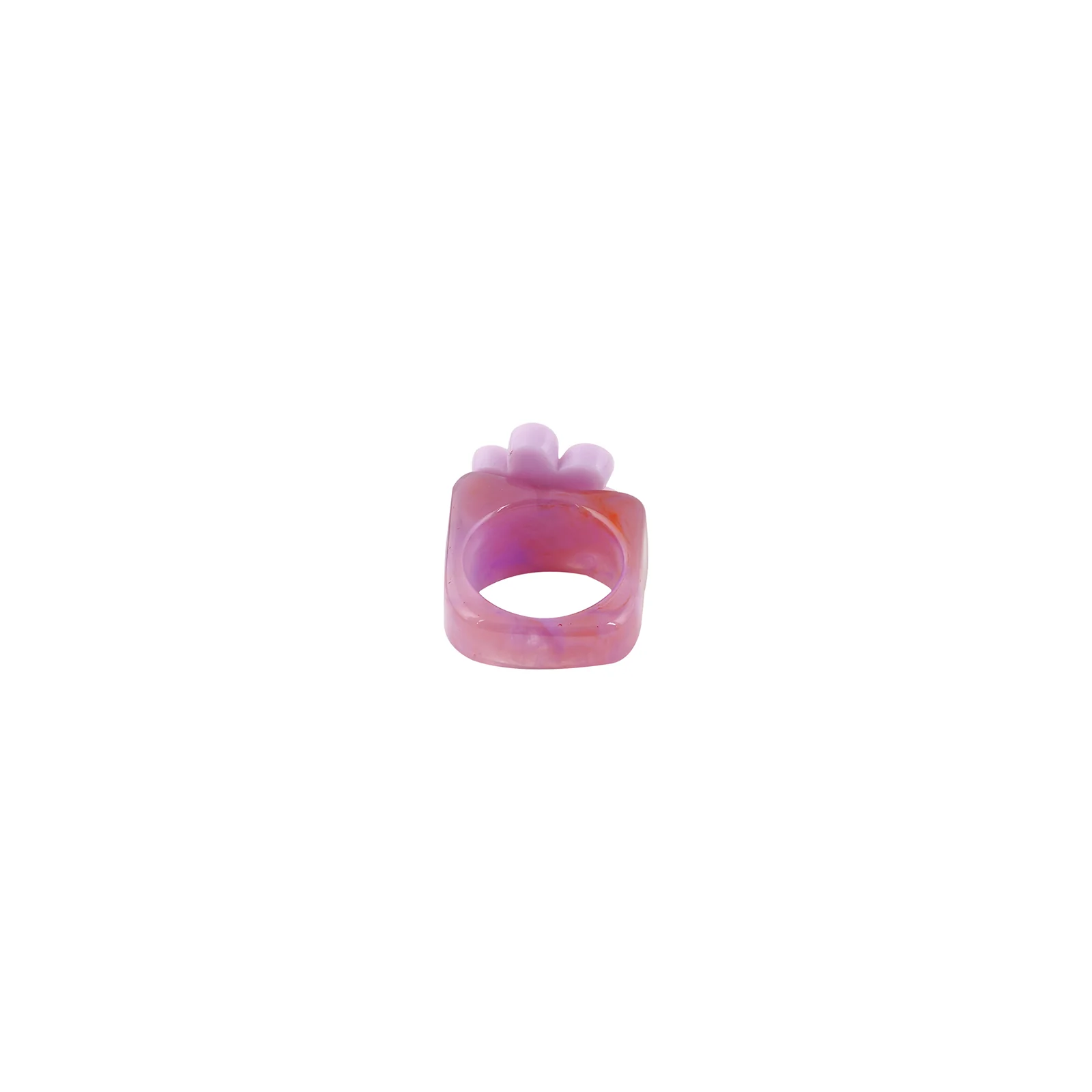 Bewitched Rhoda Purple and Pink Floral Signet Ring - Image 5