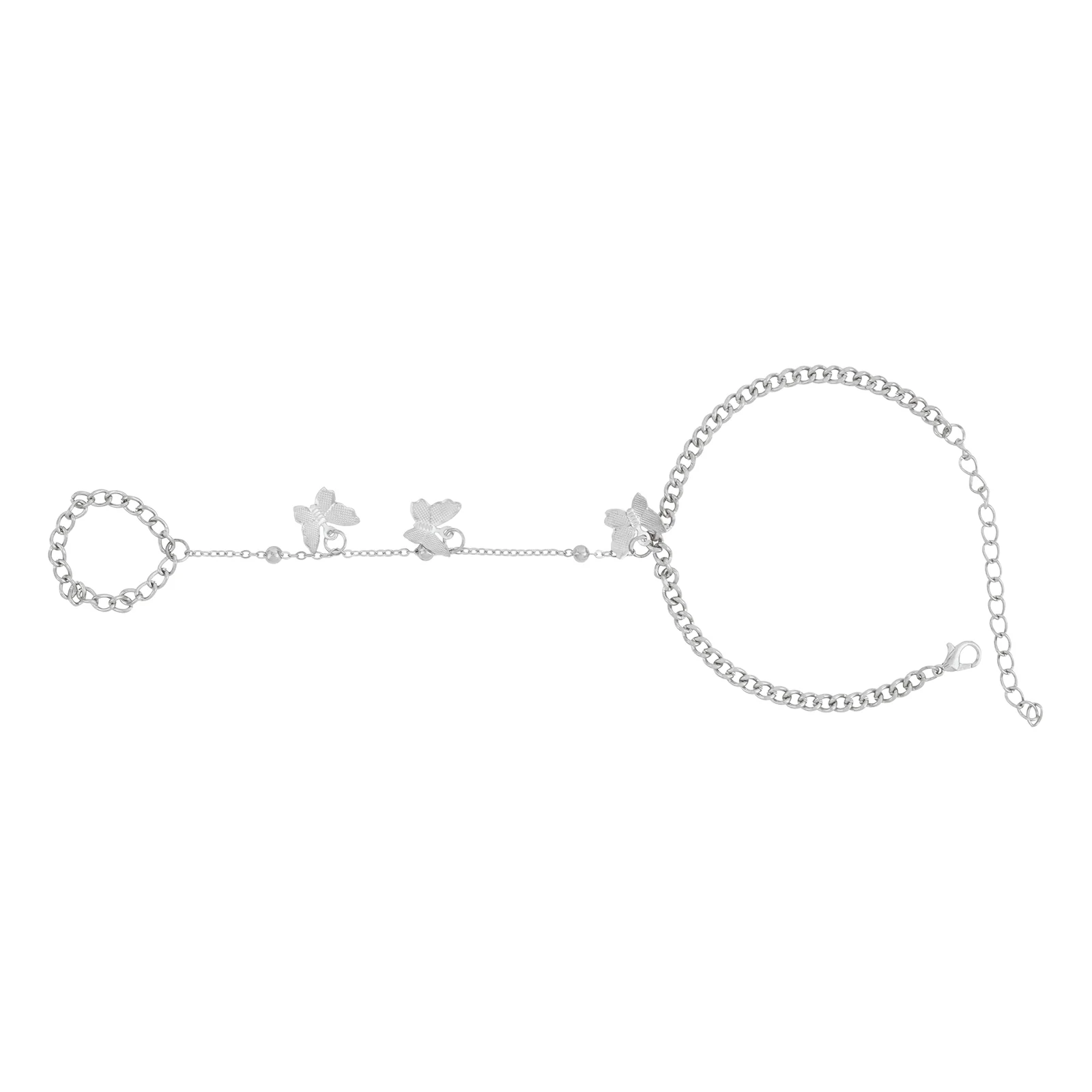Bewitched Sabrina Butterfly Charm Silver Hand chain Bracelet - Image 3