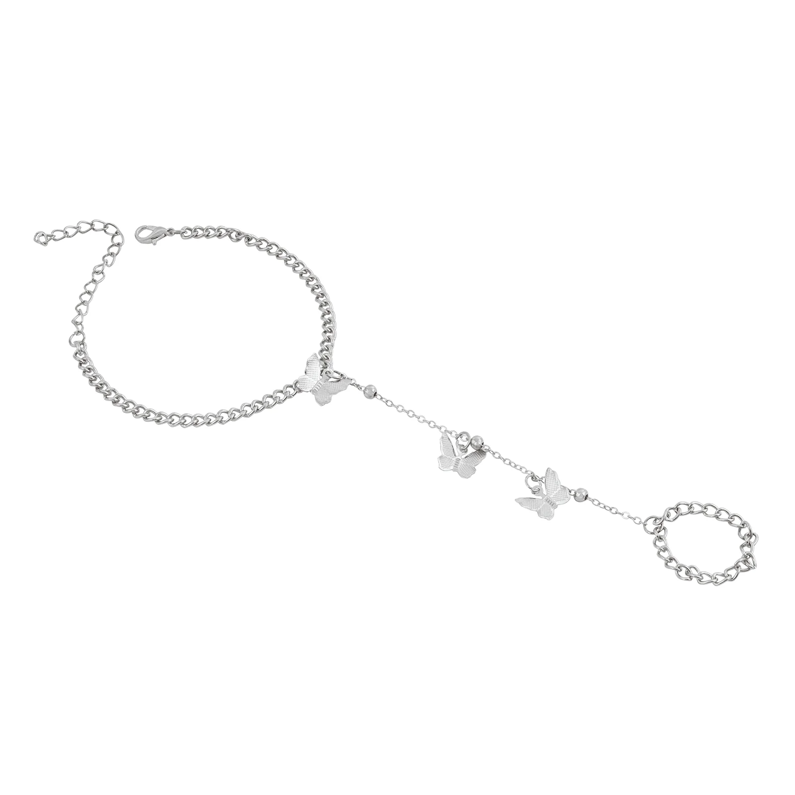 Bewitched Sabrina Butterfly Charm Silver Hand chain Bracelet - Image 4
