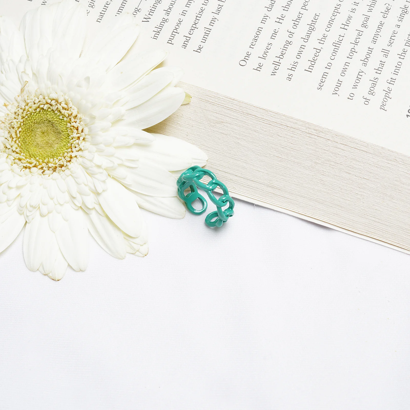 Bewitched Salsa Teal Chainlink Ring - Image 2