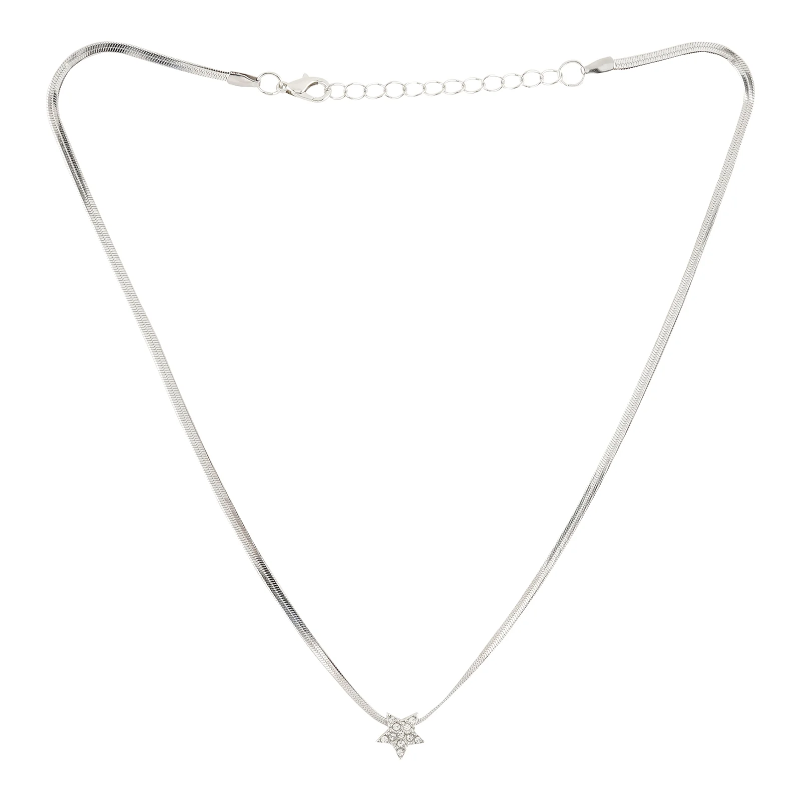 Bewitched Starlasa Rhinestone Star Charm Silver Necklace - Image 4
