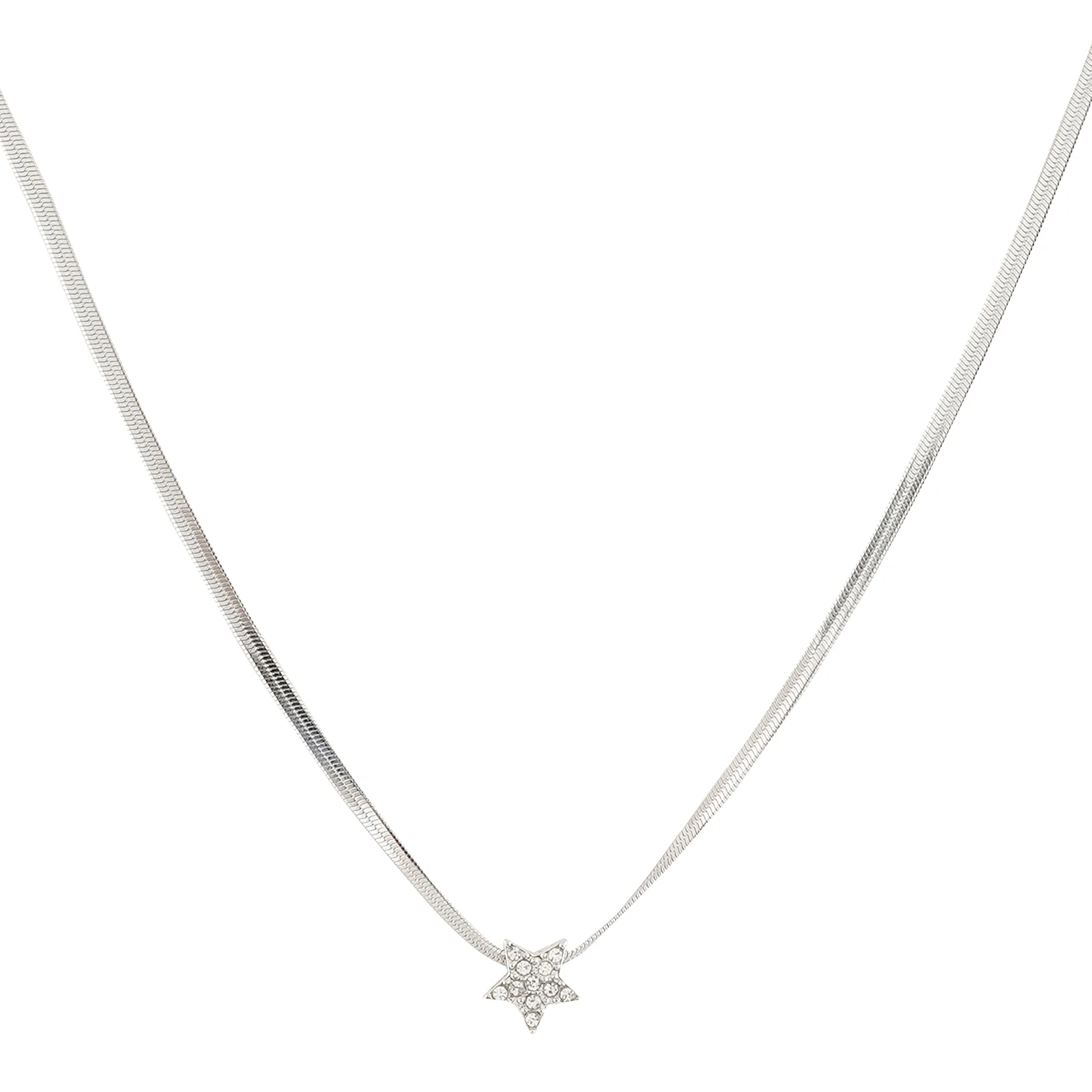 Bewitched Starlasa Rhinestone Star Charm Silver Necklace - Image 5