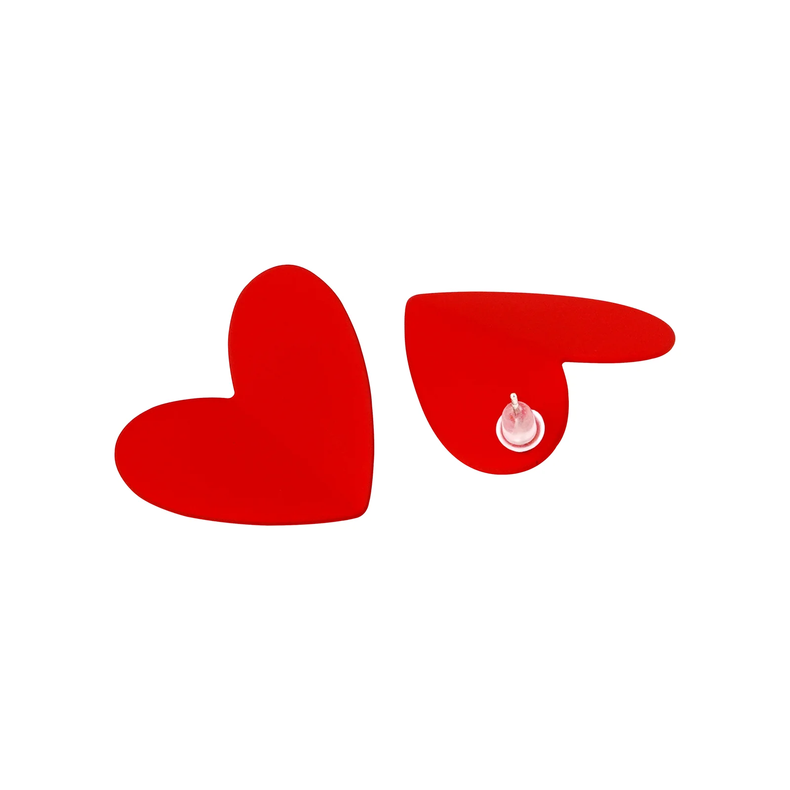 Bewitched Tressa Red Fold Heart Stud Earrings - Image 5