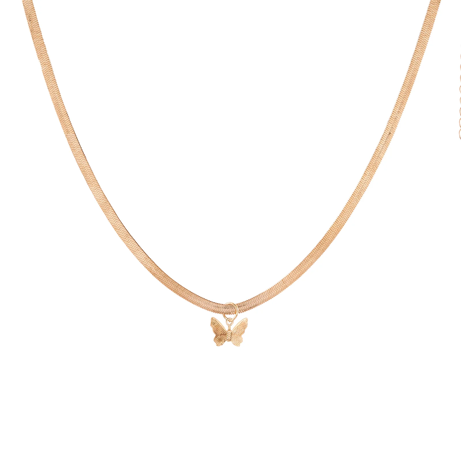 Bewitched Veronica Sleek Gold Chain Butterfly Charm Necklace - Image 4