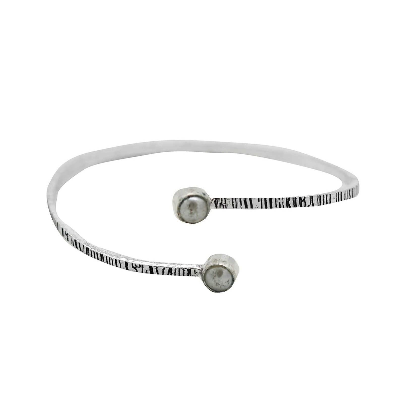 Bhamini White Silver Oxidized Bracelet - Image 3